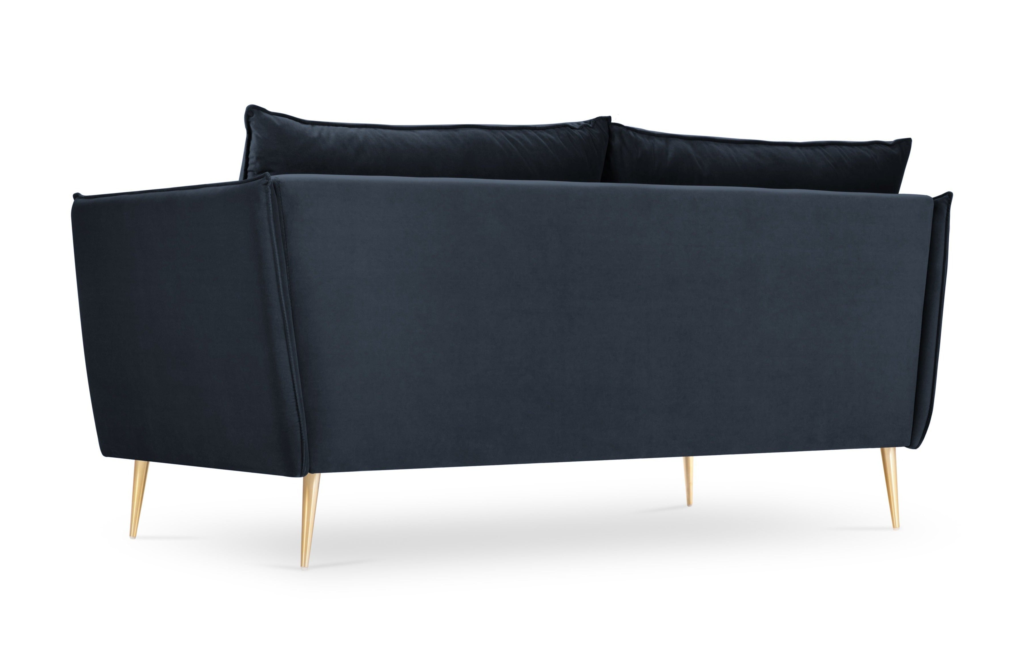 Dark blue sofa with armrests
