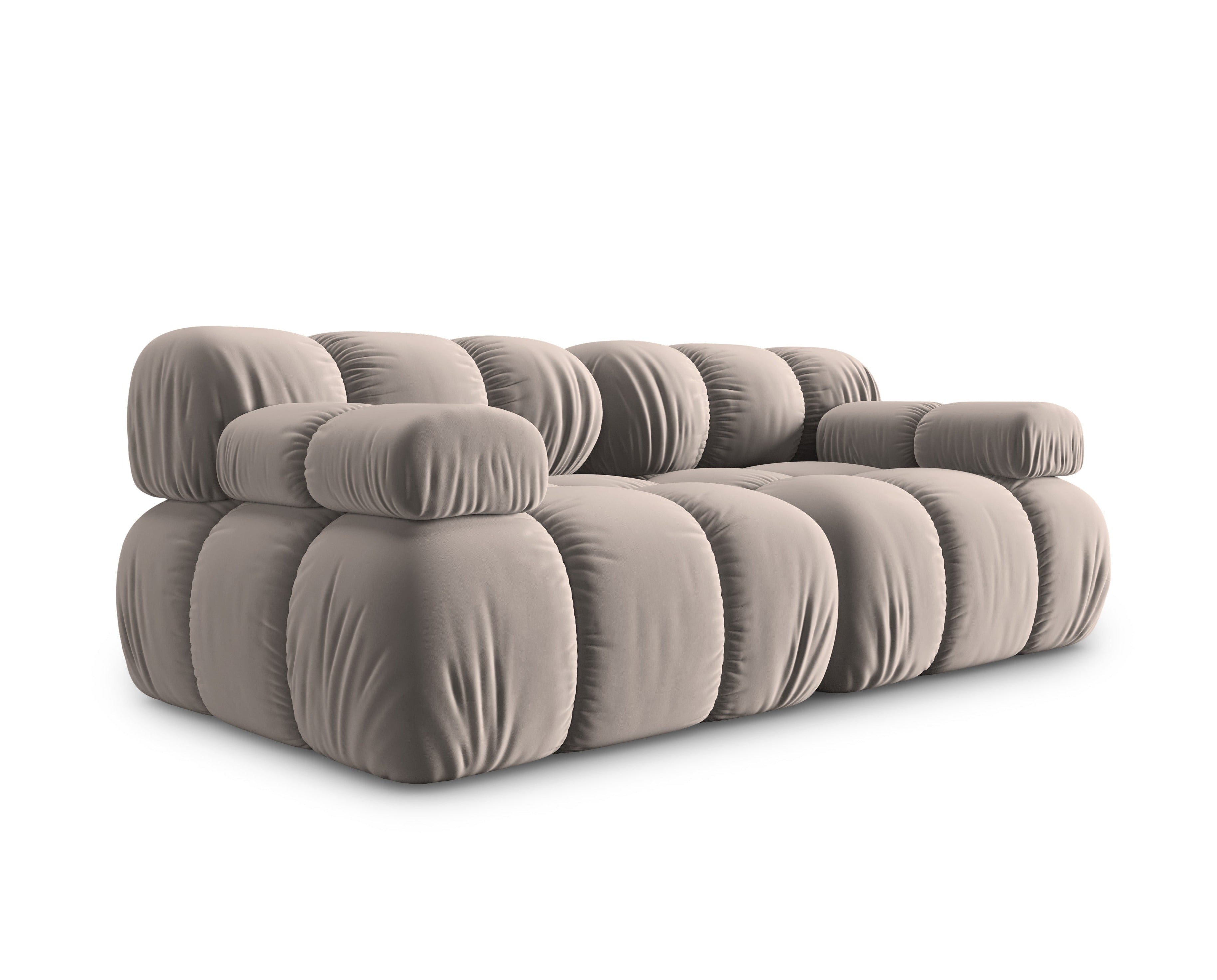 2-seater velvet modular sofa BELLIS cappuccino, Micadoni, Eye on Design