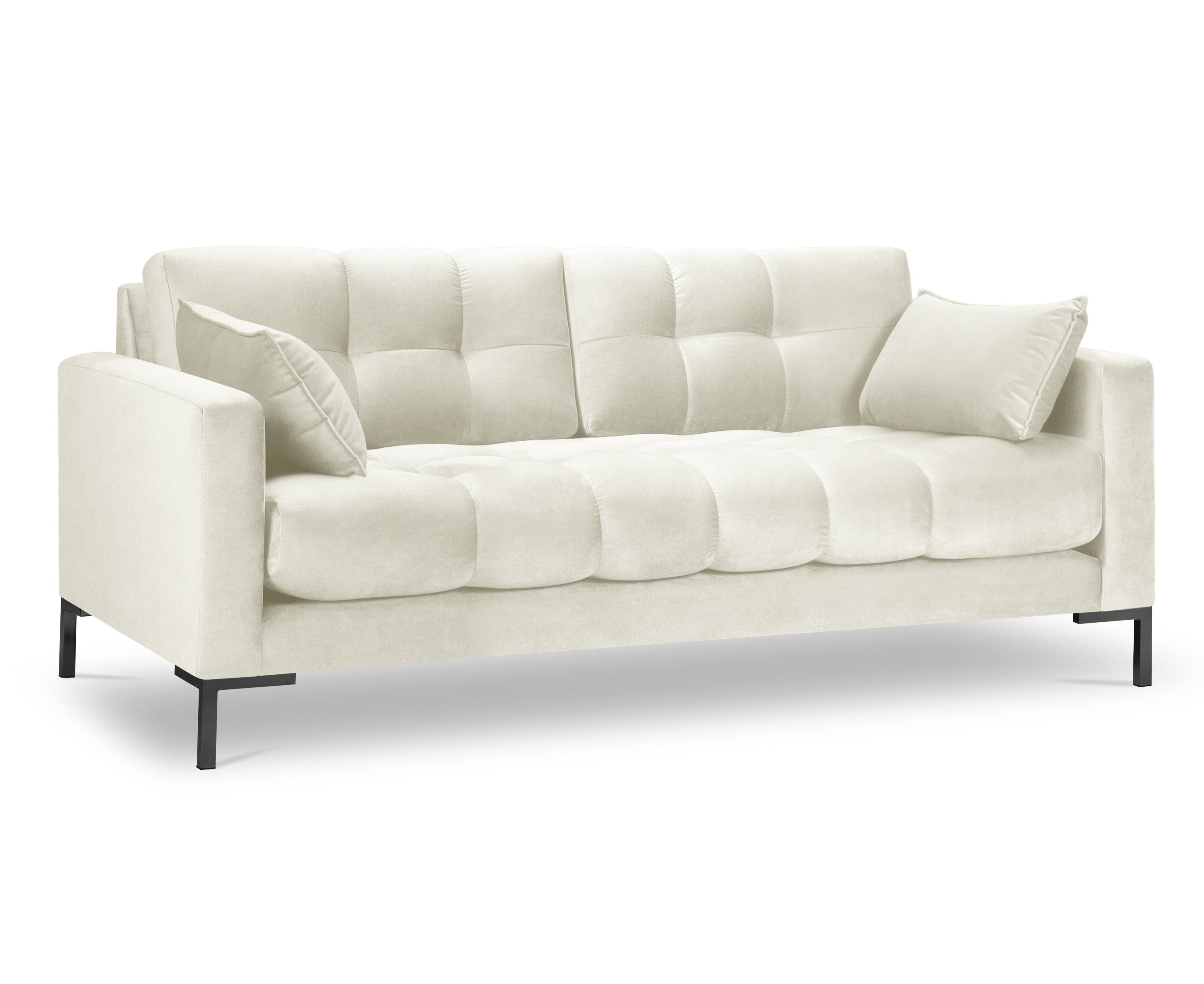 Velvet Sofa 2-person light beige