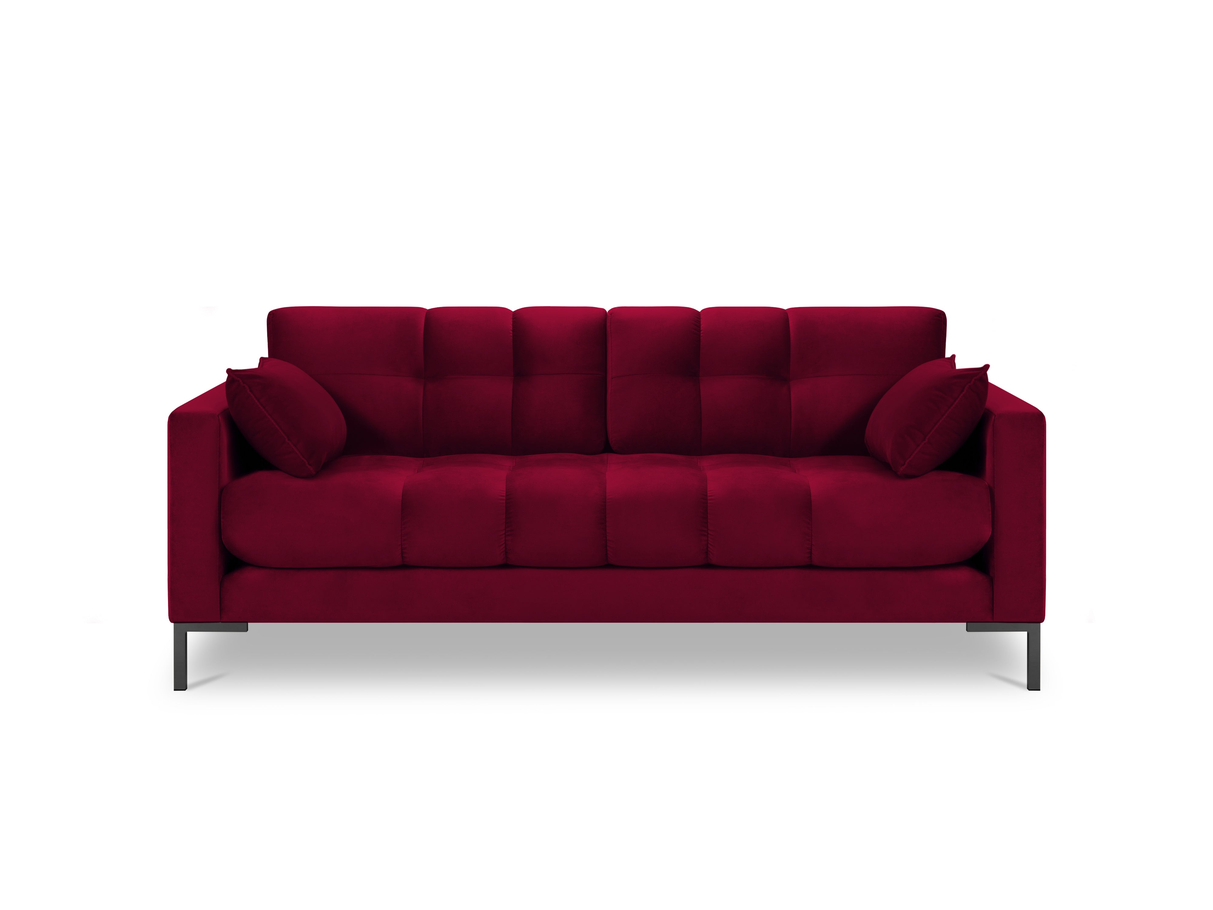 Quilted red sofa 2-person