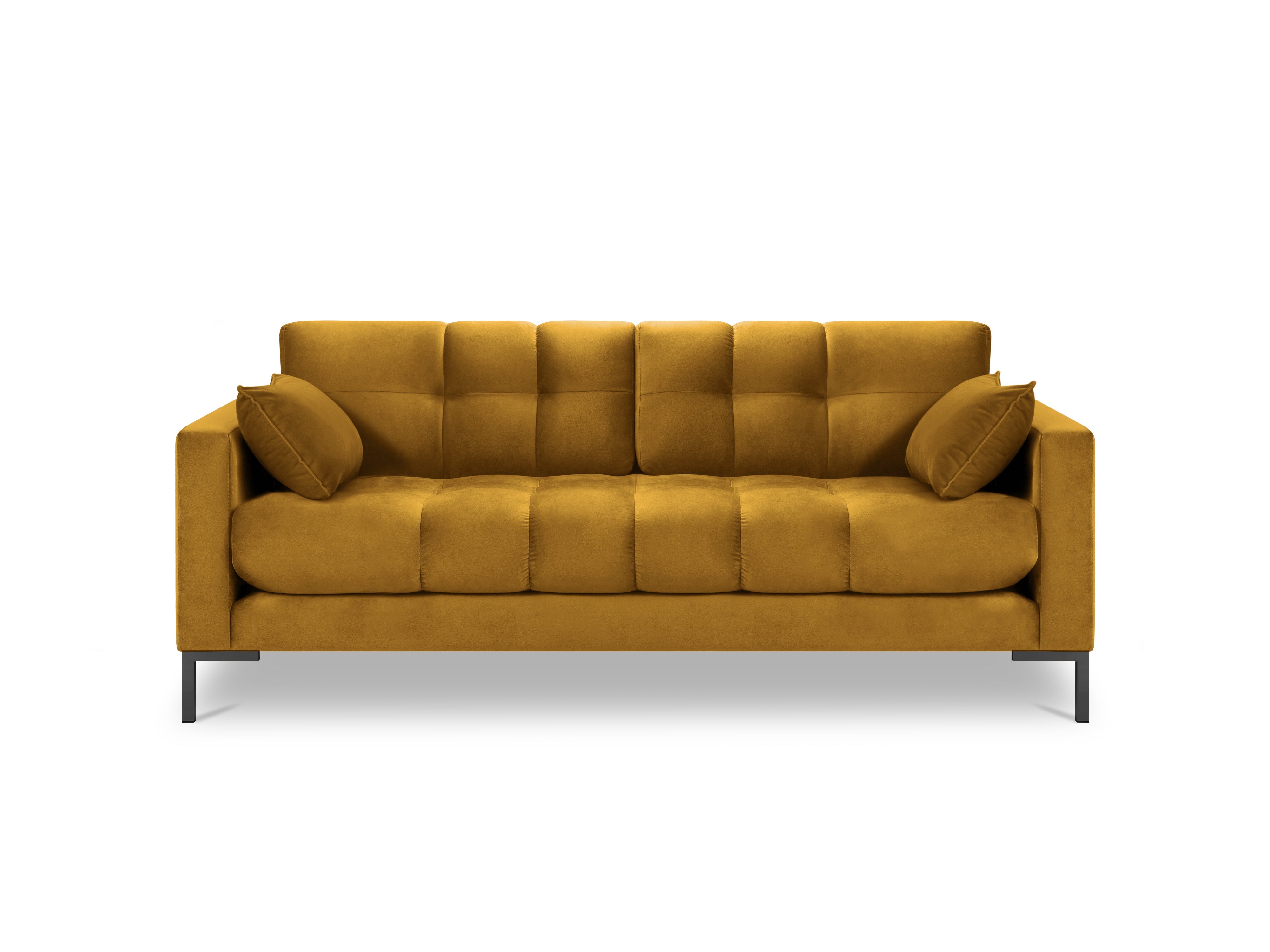 Yellow velvet sofa