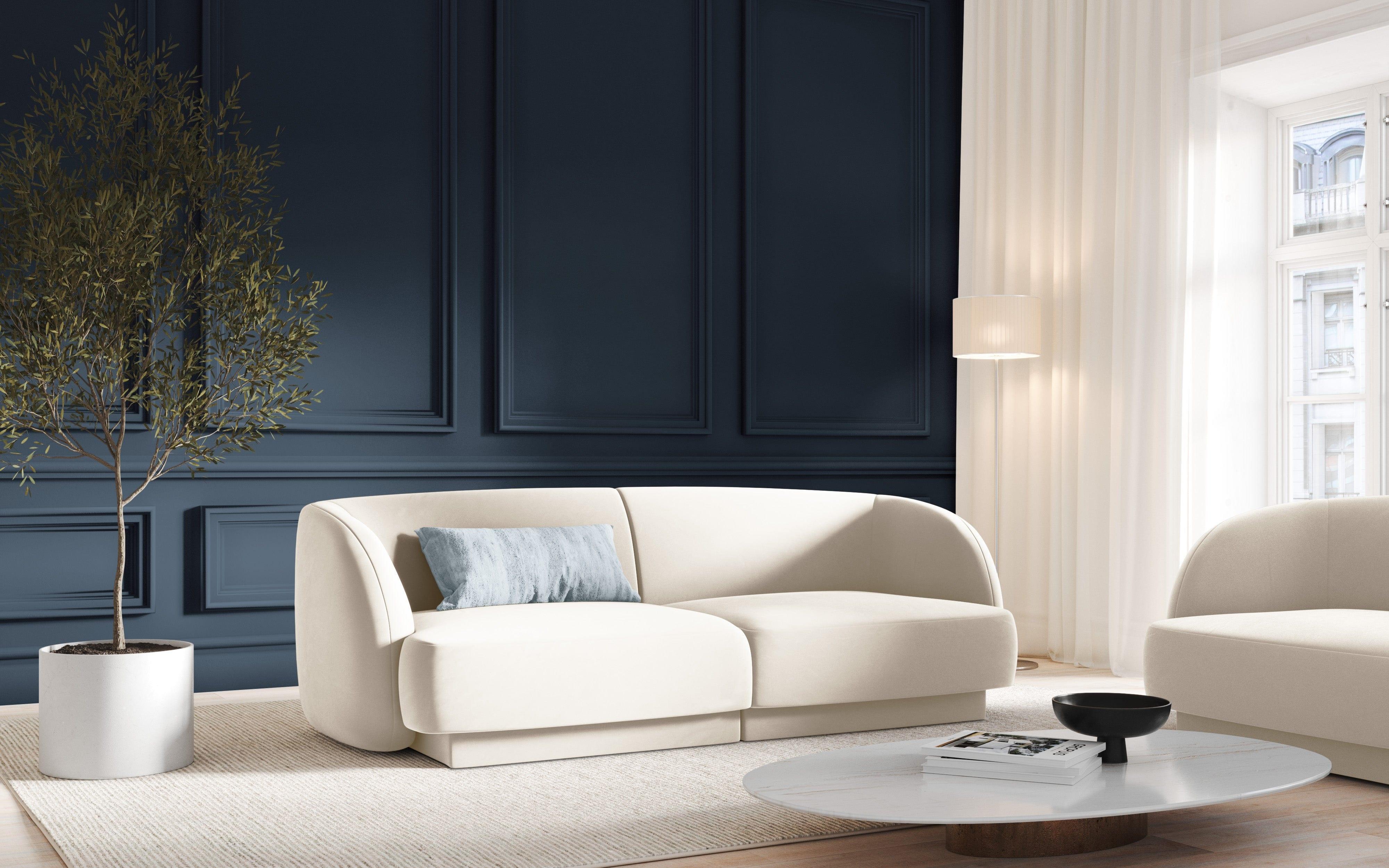 Sofa aksamitna 2-osobowa MILEY beżowy, Micadoni, Eye on Design