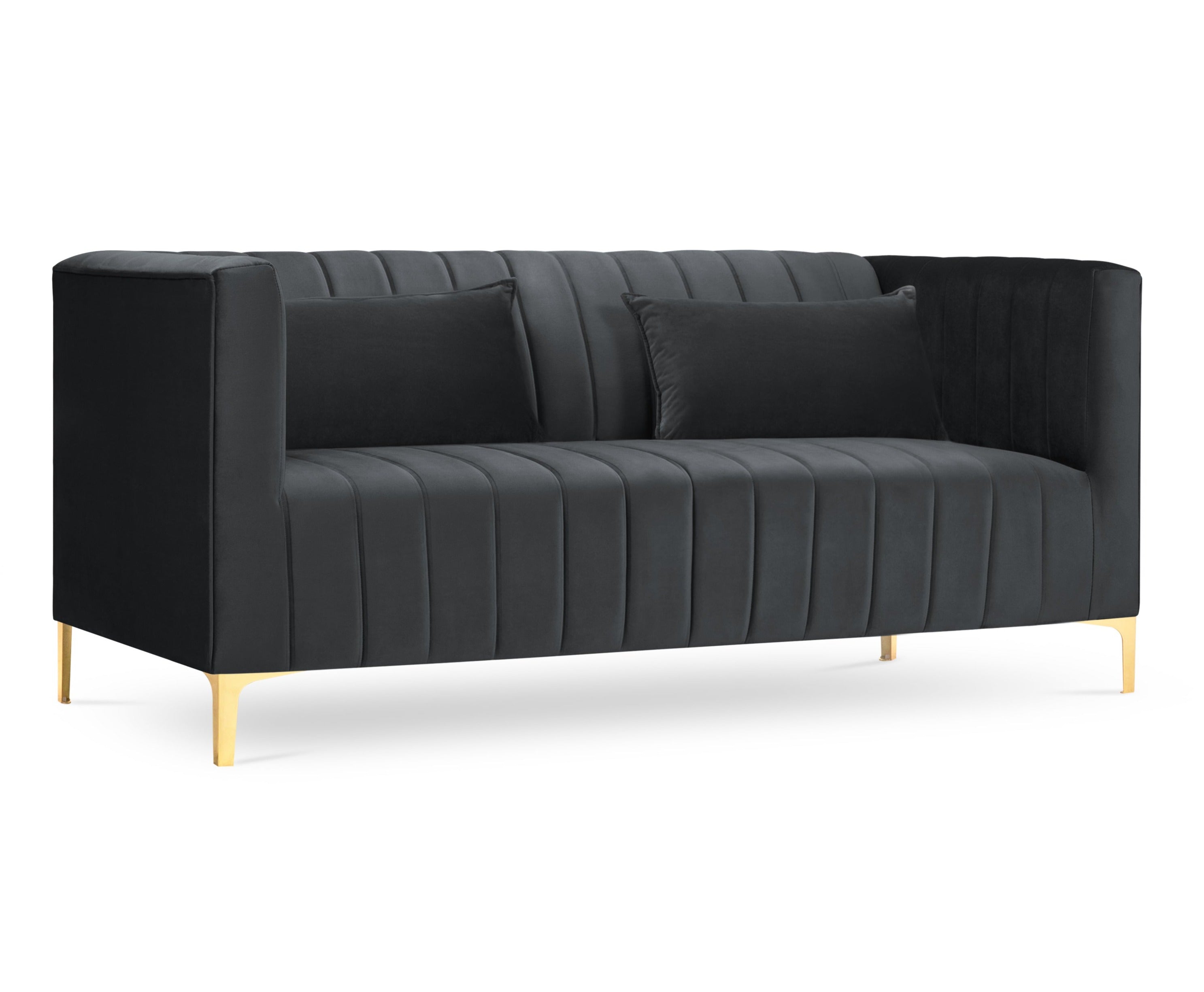 Dark gray 2-person sofa Art Deco