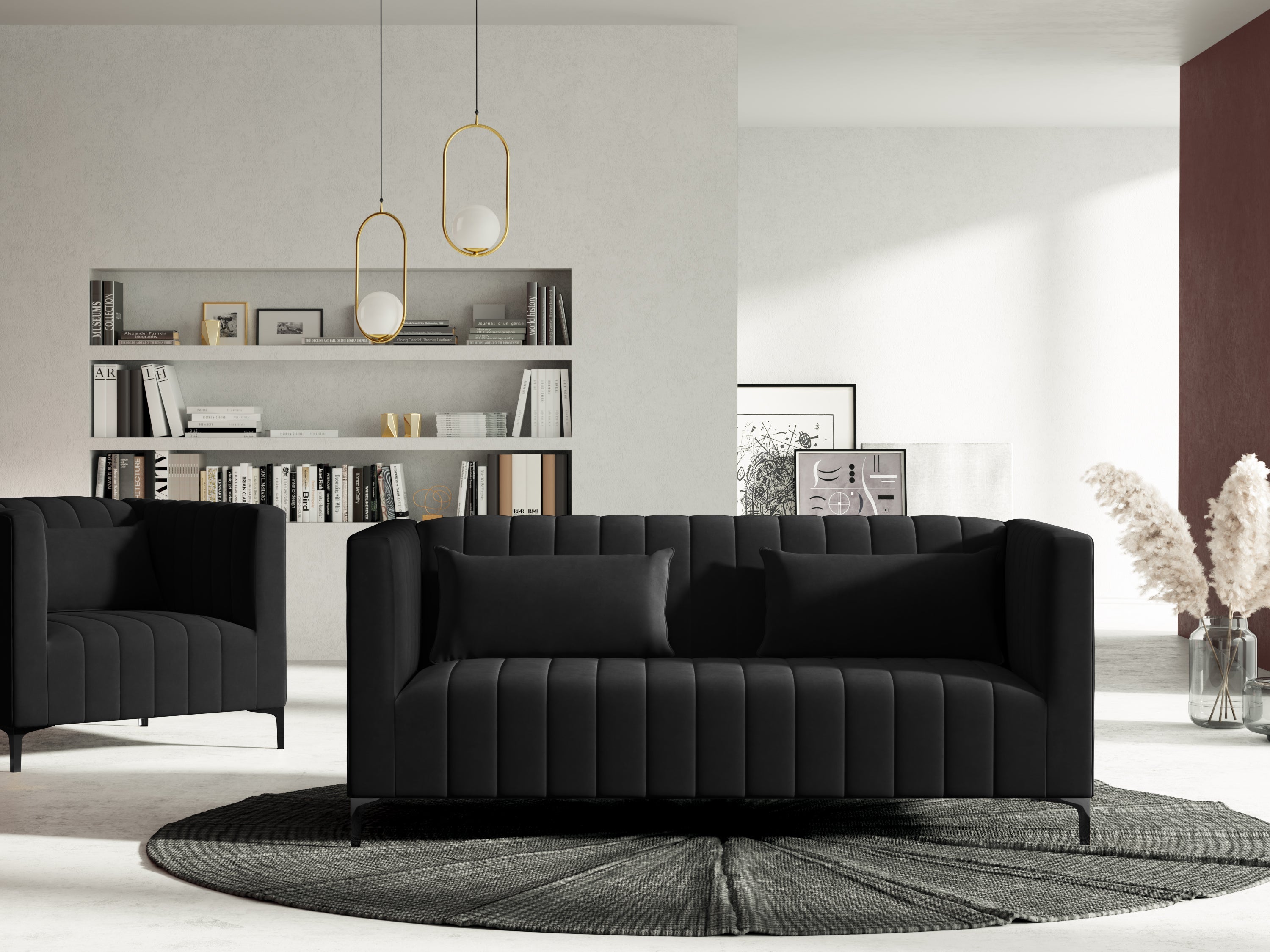 black velvet glamor sofa