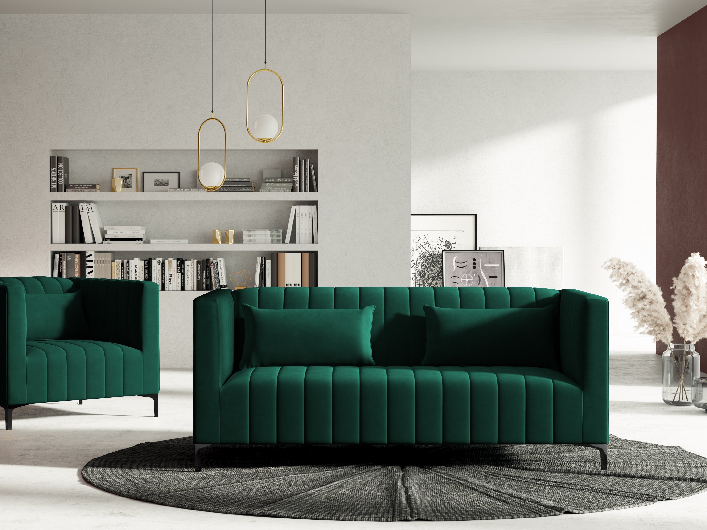 two -man green glamor sofa