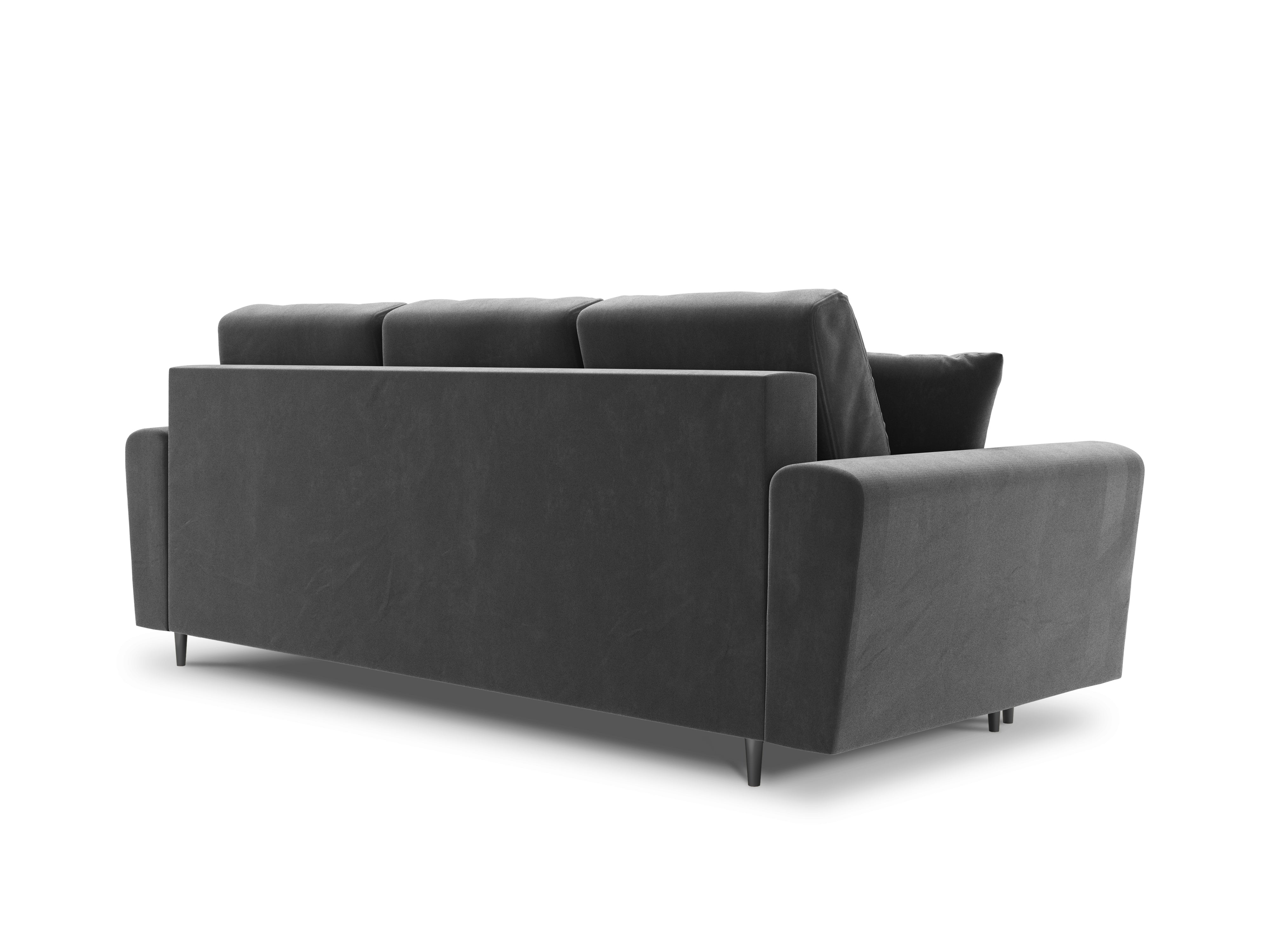 light gray velvet sofa with armrests