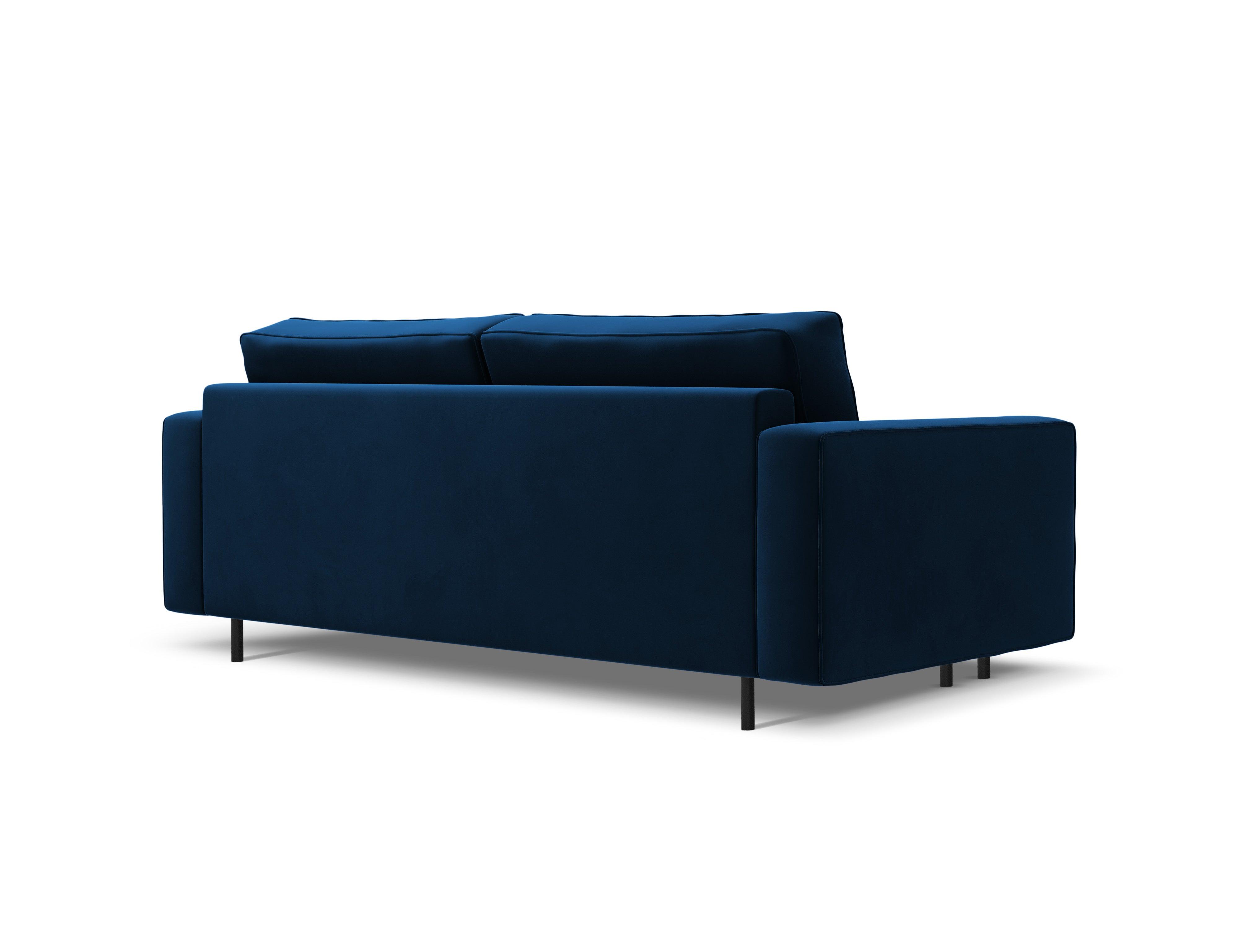 Sofa aksamitna z funkcją spania CARO granat królewski Micadoni    Eye on Design