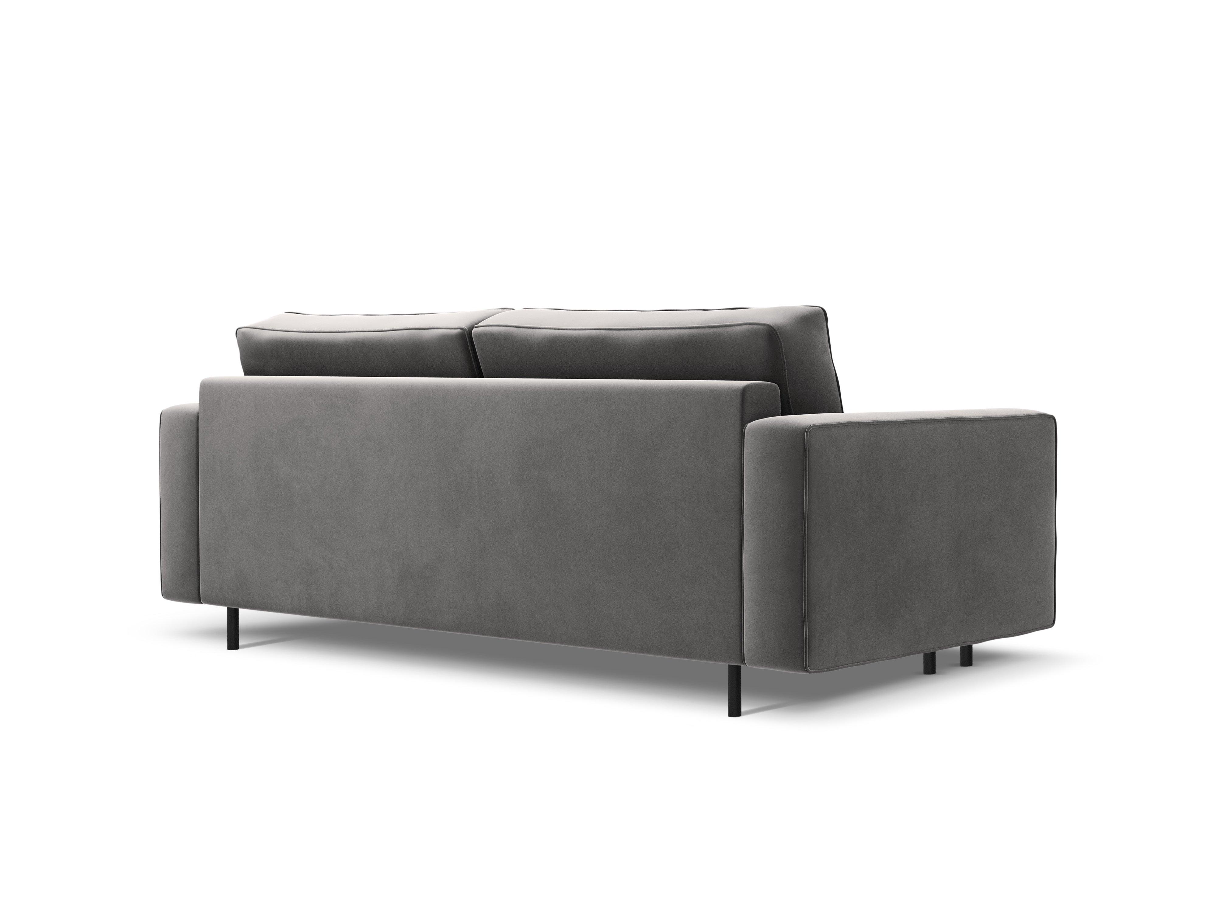 Sofa aksamitna z funkcją spania CARO szary Micadoni    Eye on Design