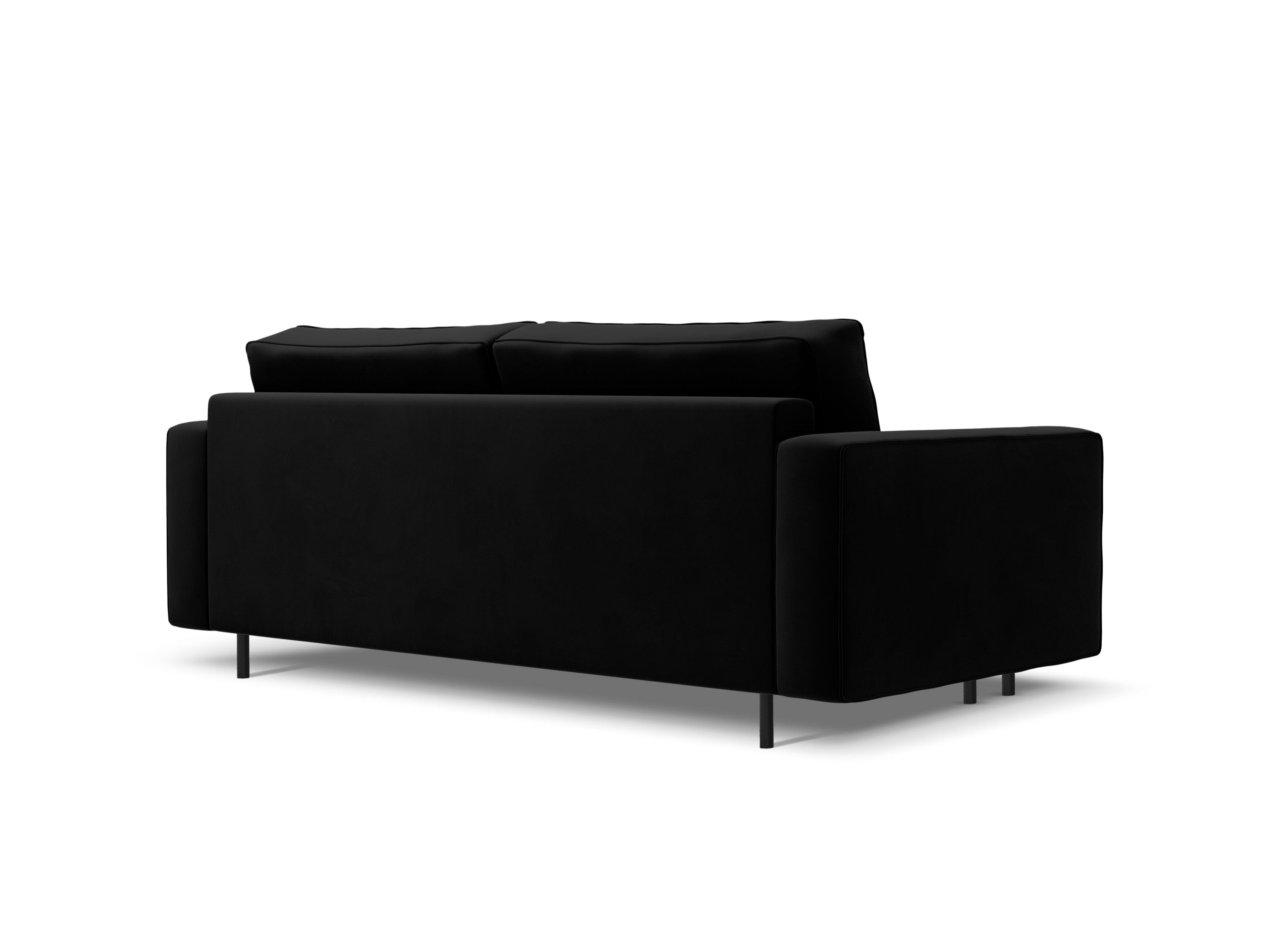 Sofa aksamitna z funkcją spania CARO czarny Micadoni    Eye on Design