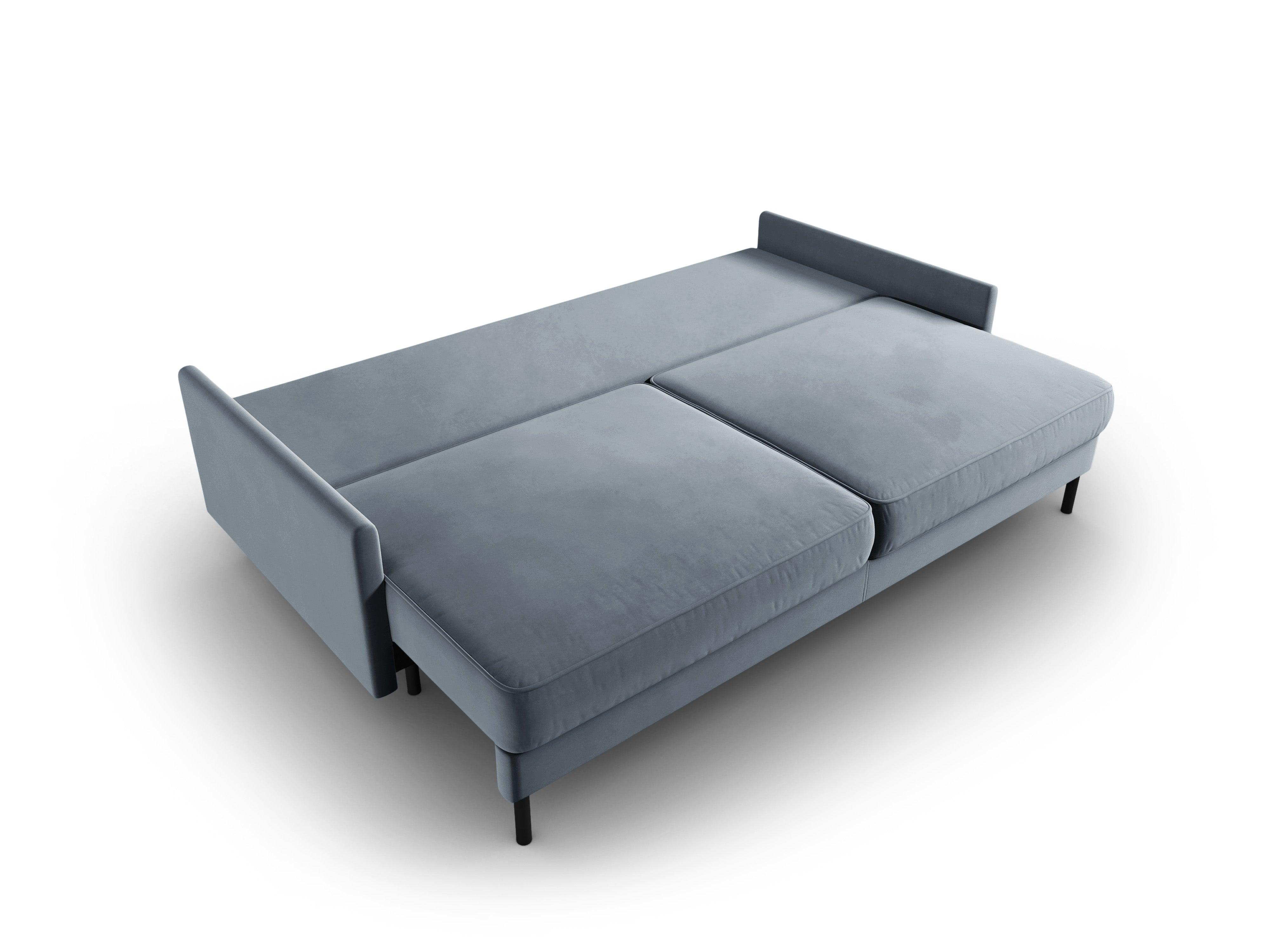 Sofa aksamitna z funkcją spania SCOTT jasnoniebieski Micadoni    Eye on Design