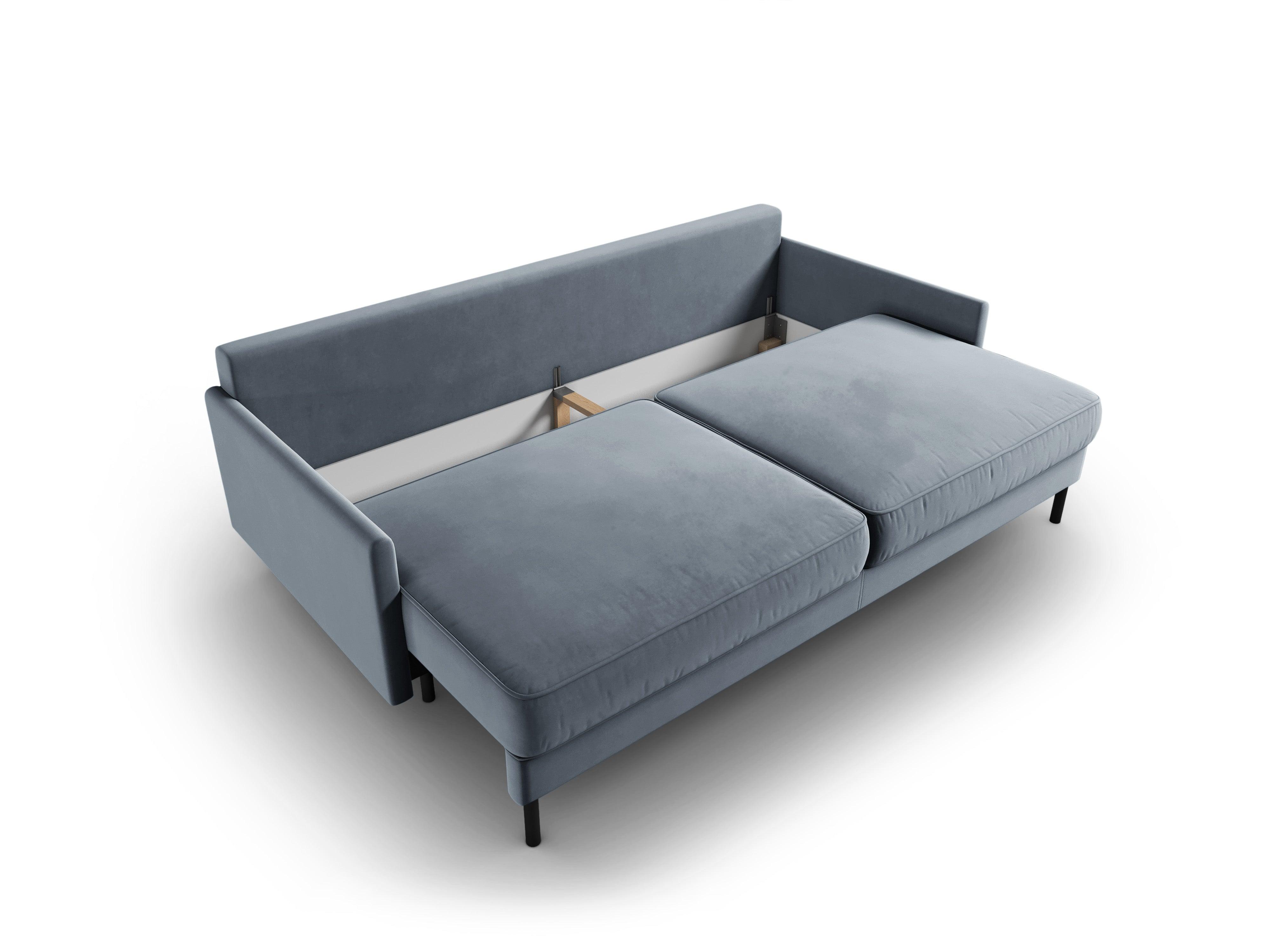 Sofa aksamitna z funkcją spania SCOTT jasnoniebieski Micadoni    Eye on Design