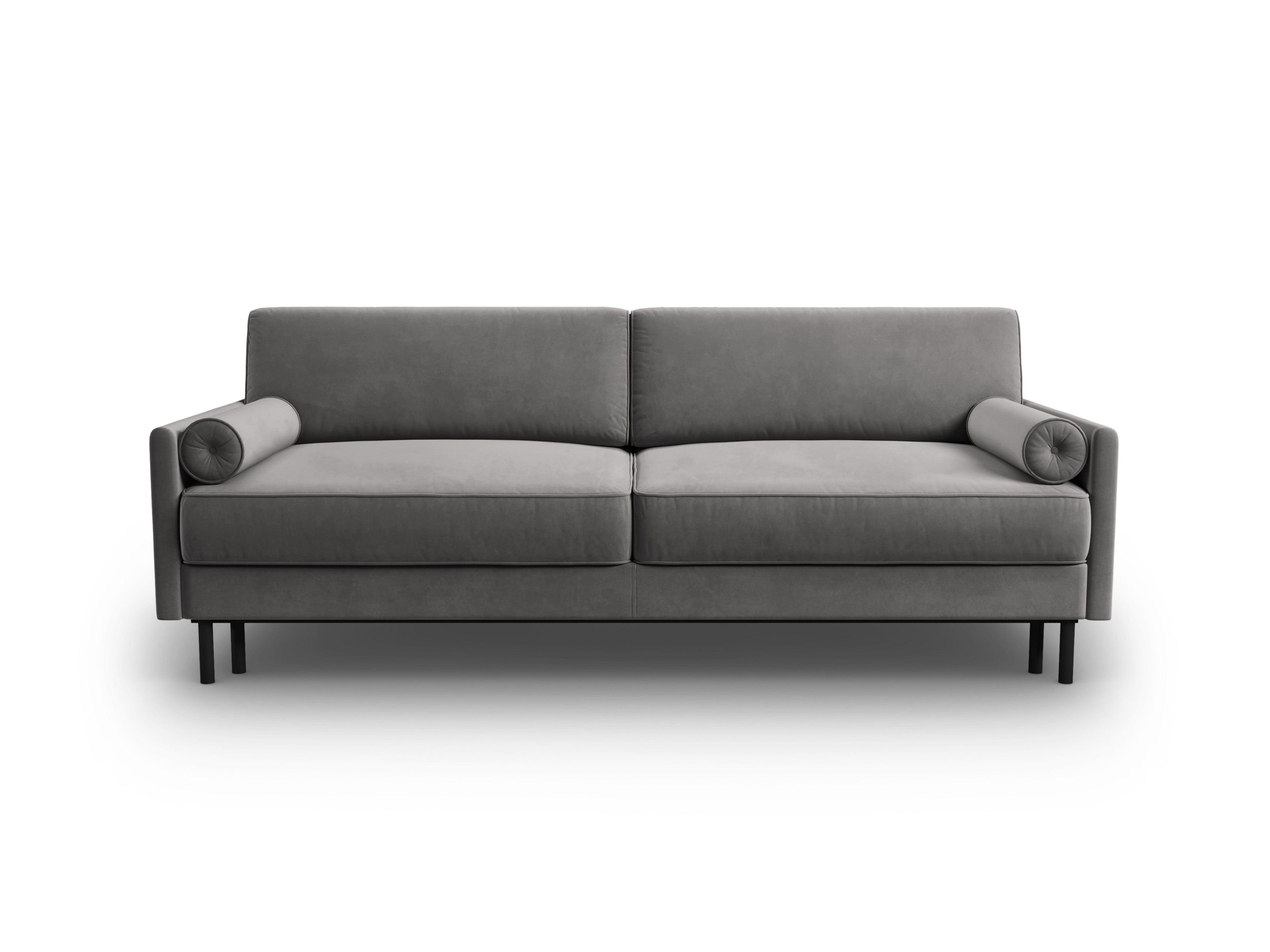 Sofa aksamitna z funkcją spania SCOTT jasnoszary Micadoni    Eye on Design