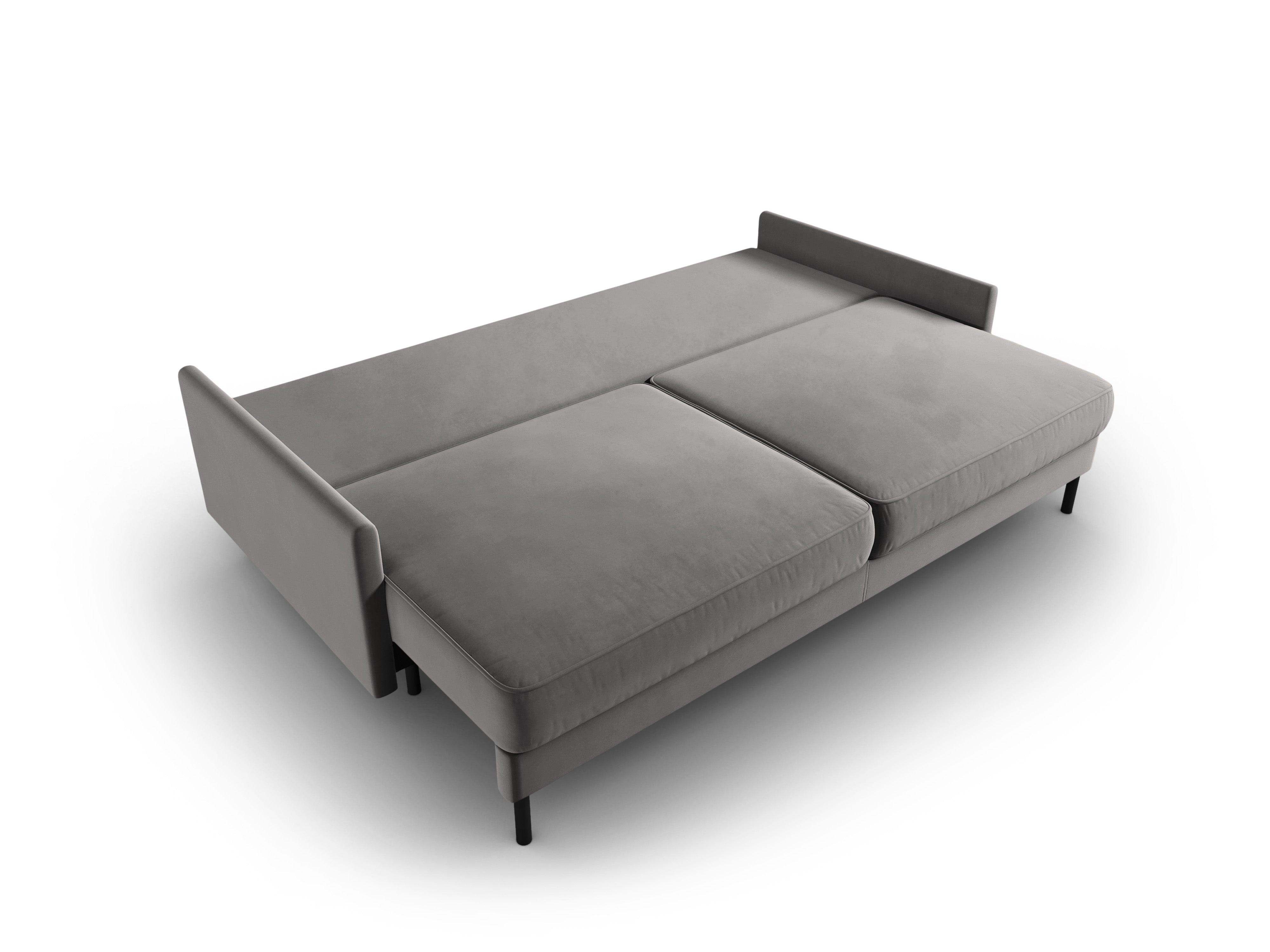 Sofa aksamitna z funkcją spania SCOTT jasnoszary Micadoni    Eye on Design