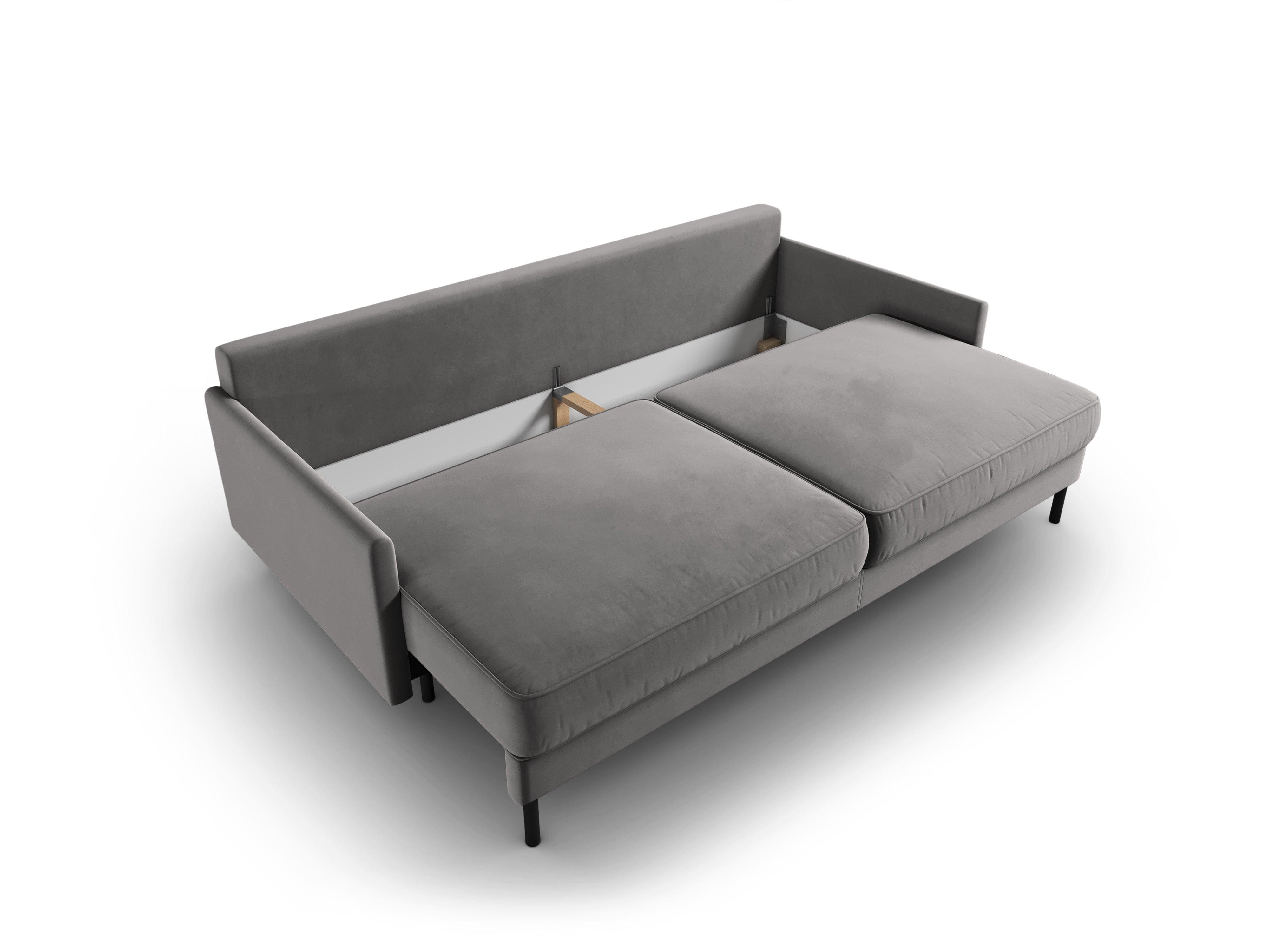 Sofa aksamitna z funkcją spania SCOTT jasnoszary Micadoni    Eye on Design