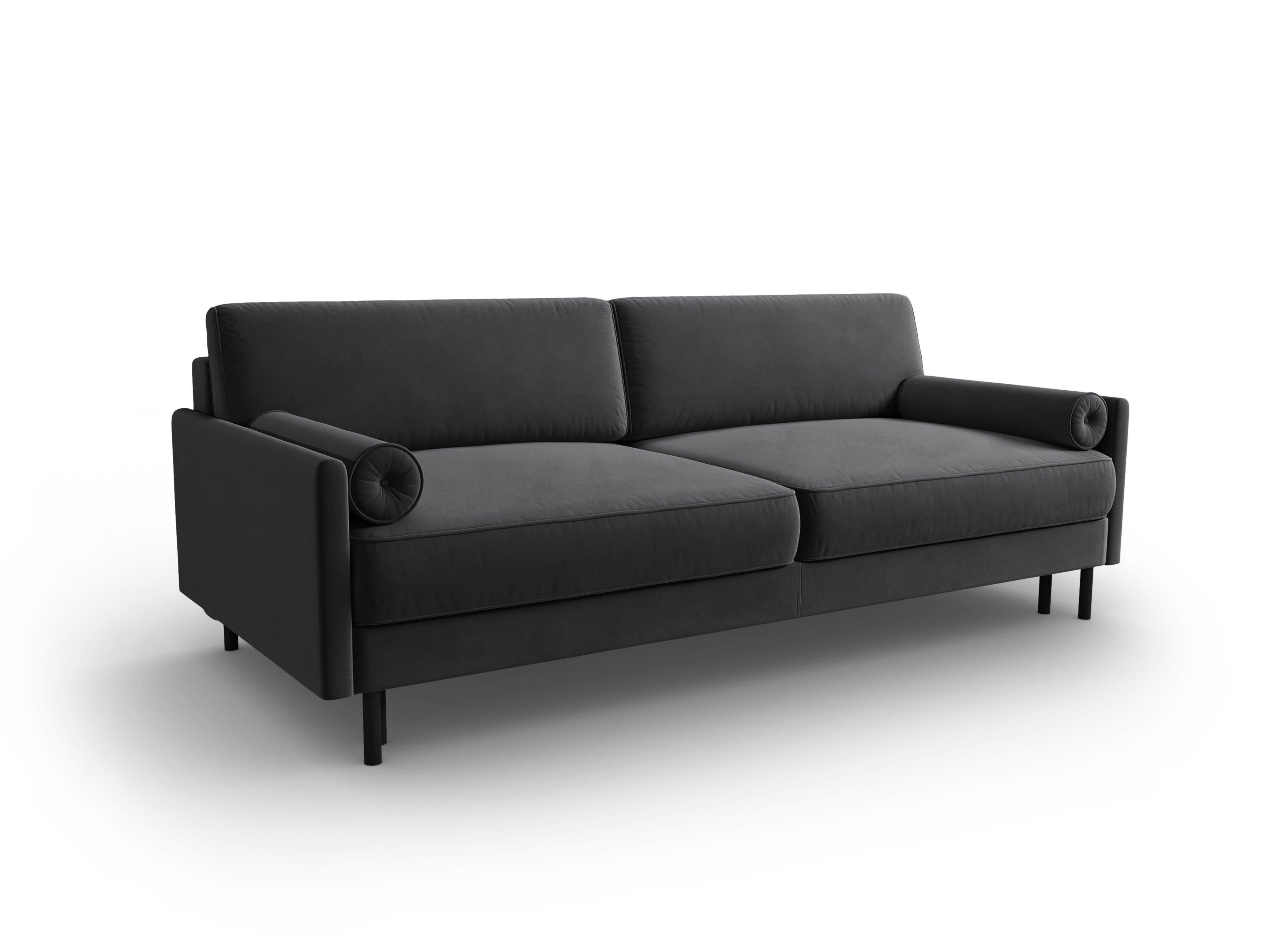 Sofa aksamitna z funkcją spania SCOTT ciemnoszary Micadoni    Eye on Design