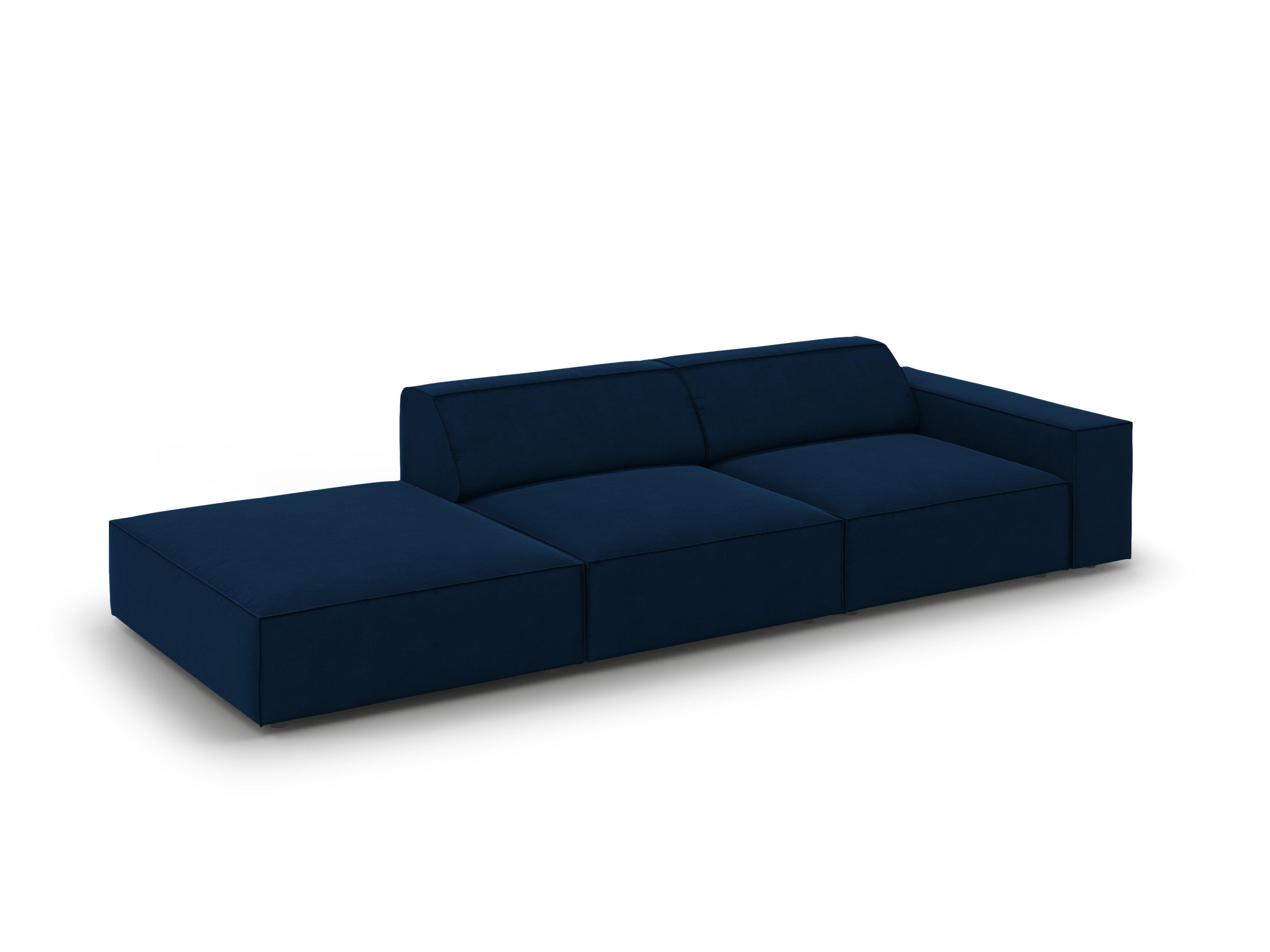 Sofa aksamitna lewostronna 3-osobowa JODIE granat królewski Micadoni    Eye on Design