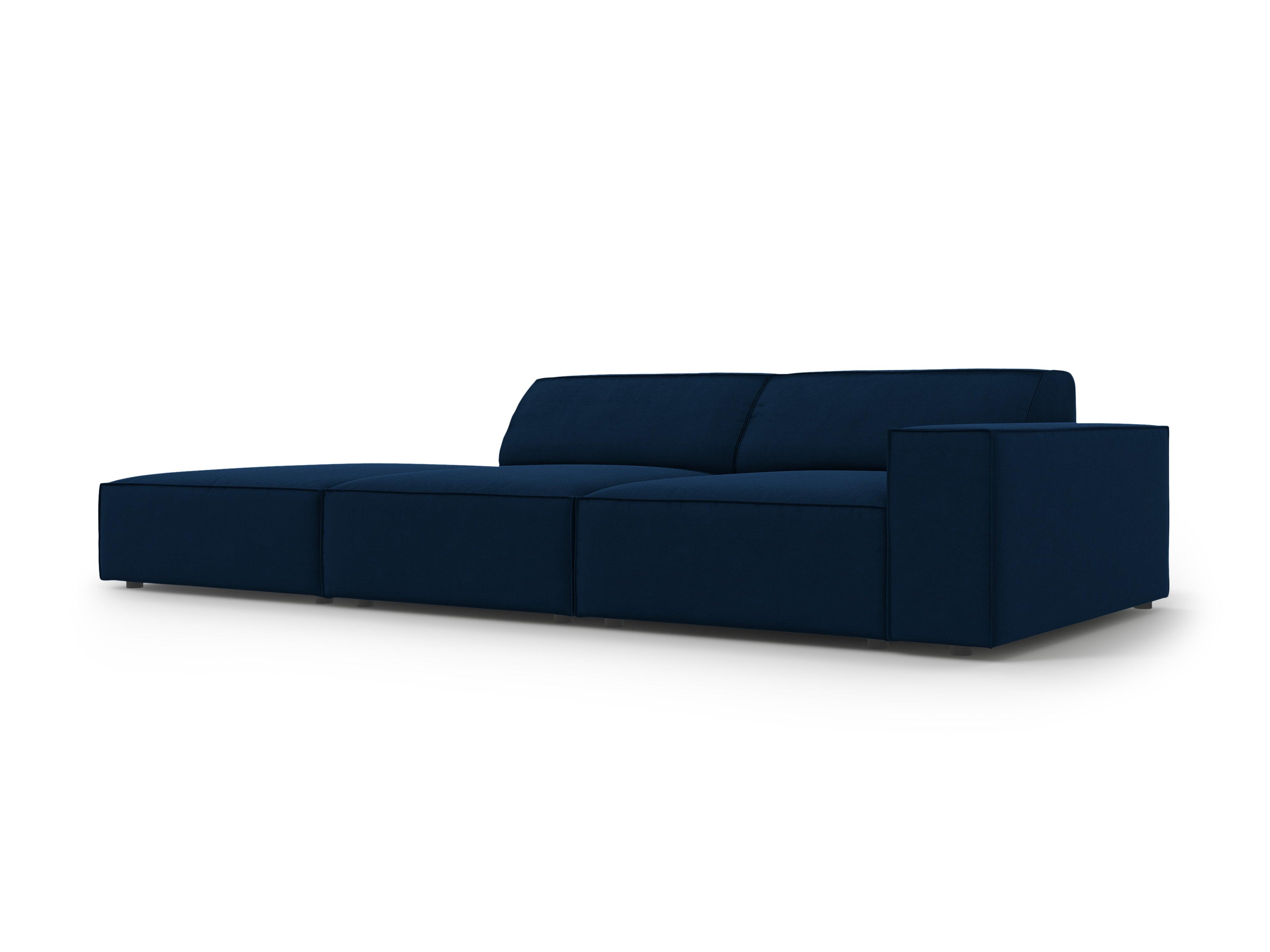 Sofa aksamitna lewostronna 3-osobowa JODIE granat królewski Micadoni    Eye on Design