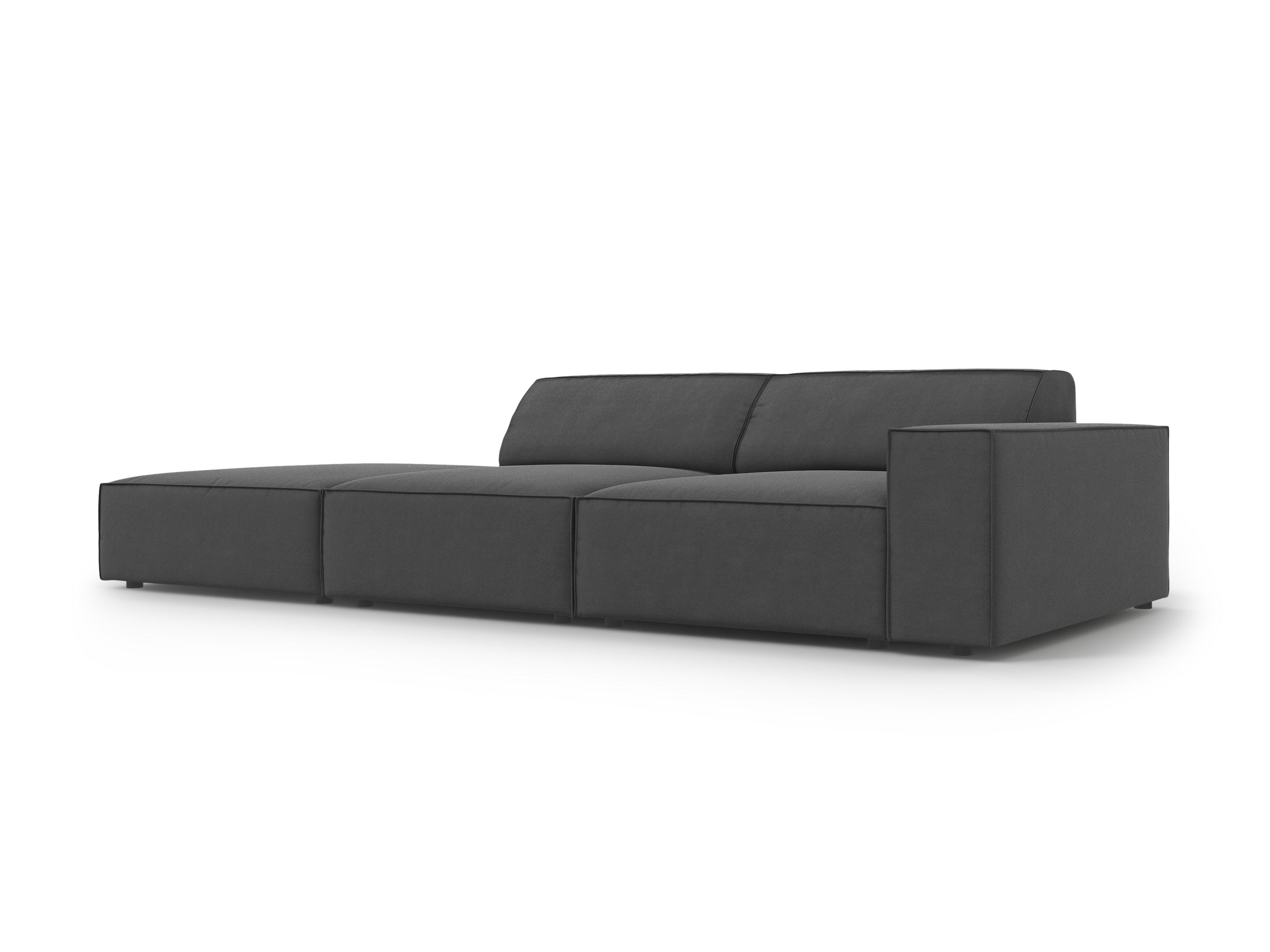 Sofa aksamitna lewostronna 3-osobowa JODIE ciemnoszary Micadoni    Eye on Design