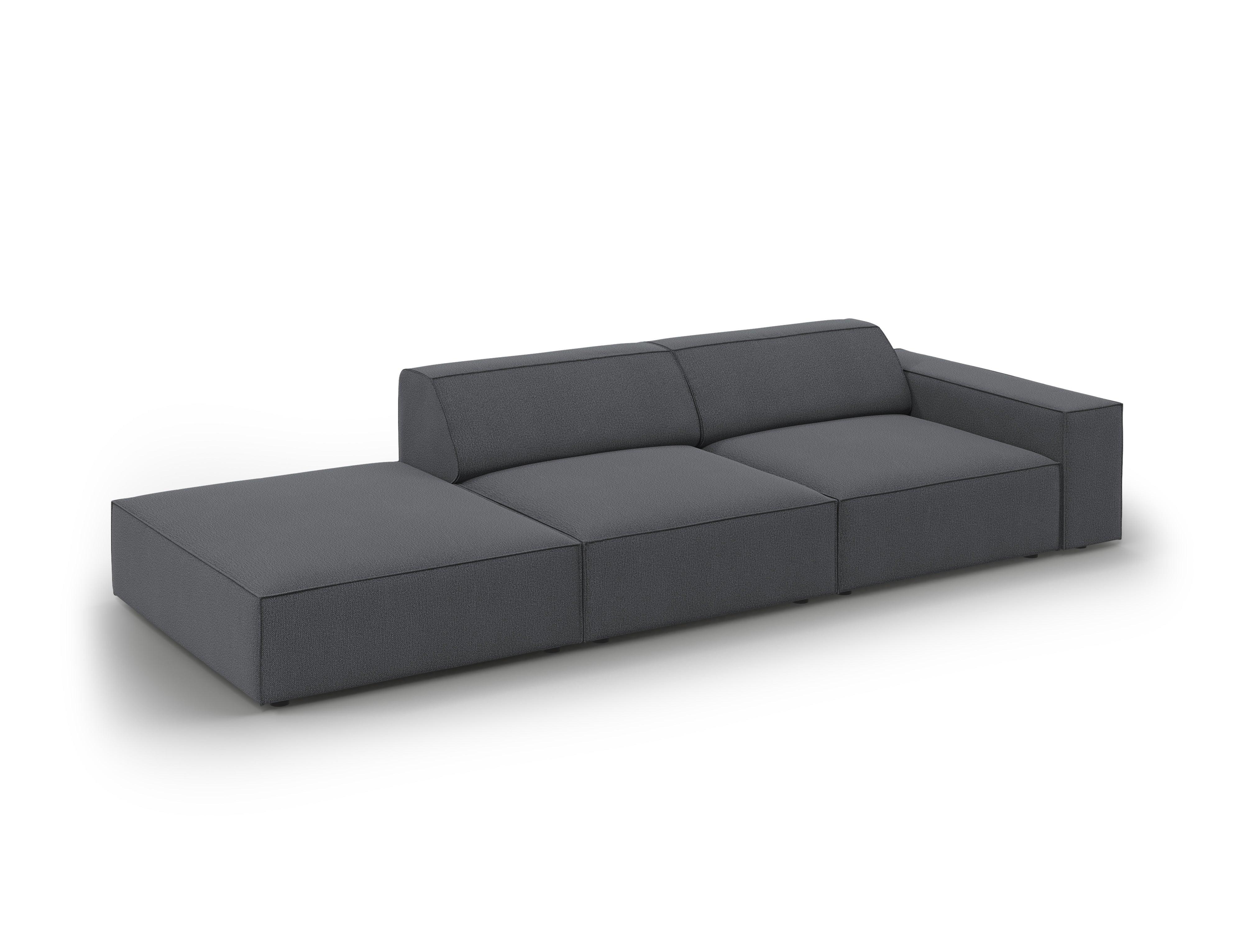 Sofa lewostronna 3-osobowa JODIE ciemnoszary Micadoni    Eye on Design