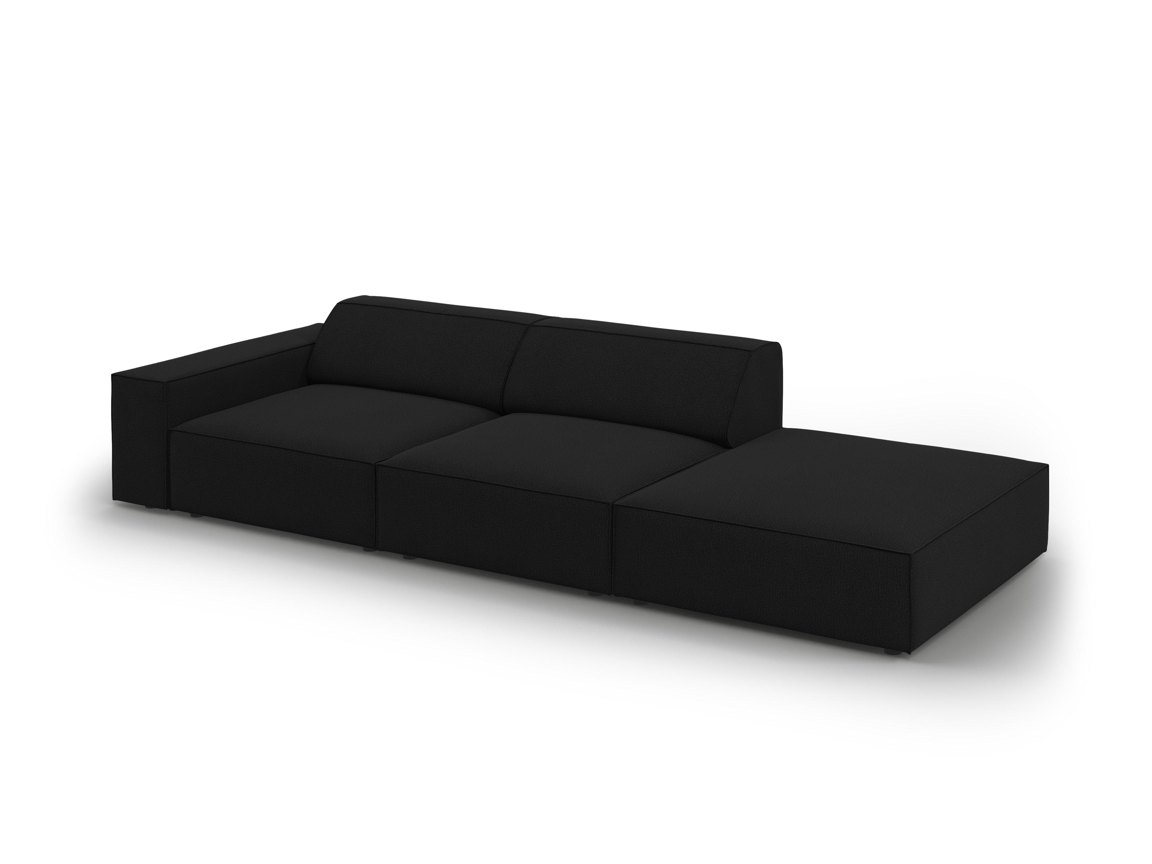 Sofa prawostronna 3-osobowa JODIE czarny Micadoni    Eye on Design