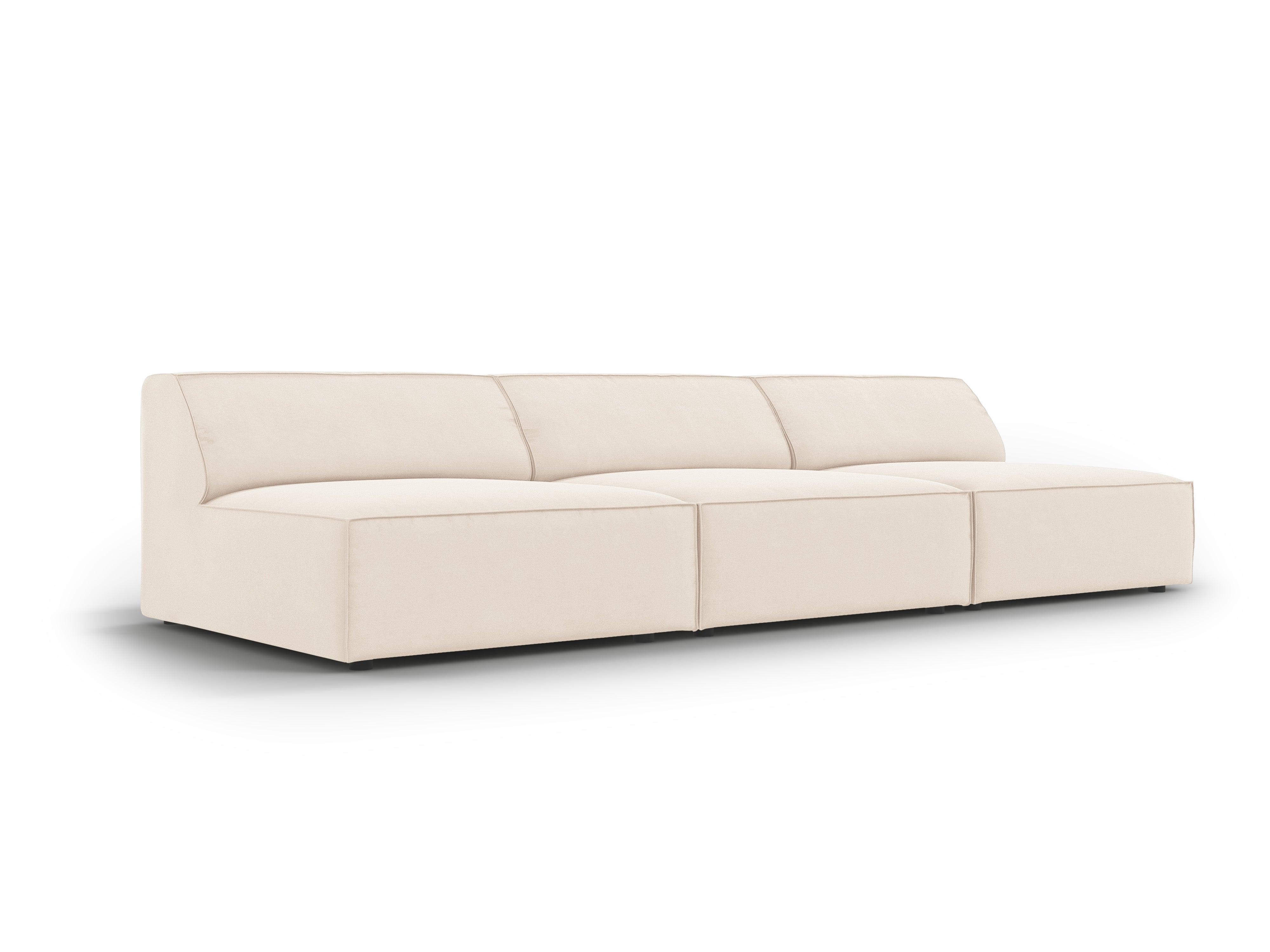 Sofa aksamitna 3-osobowa otwarta JODIE jasnobeżowy Micadoni    Eye on Design