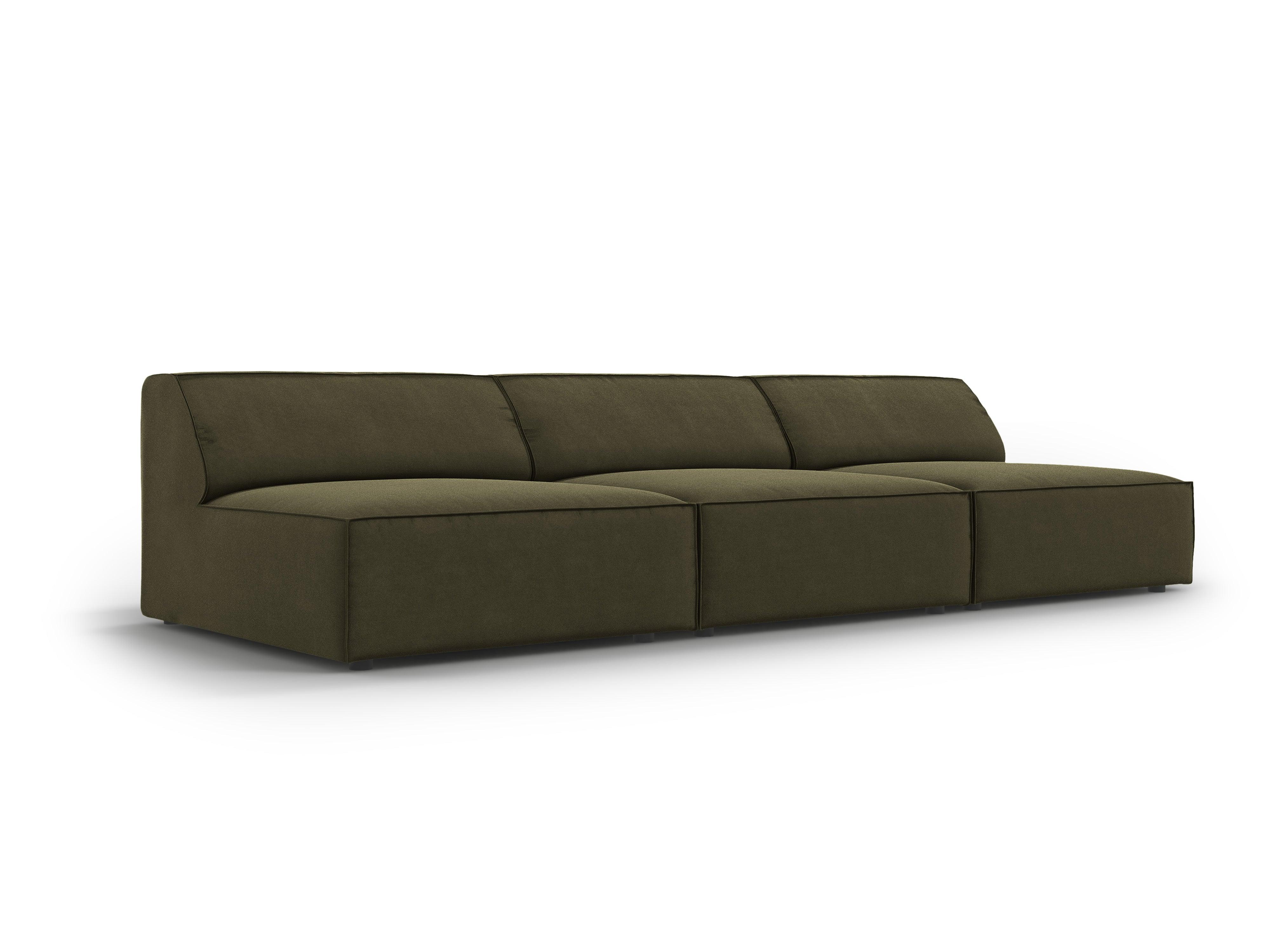 Sofa aksamitna 3-osobowa otwarta JODIE zielony Micadoni    Eye on Design