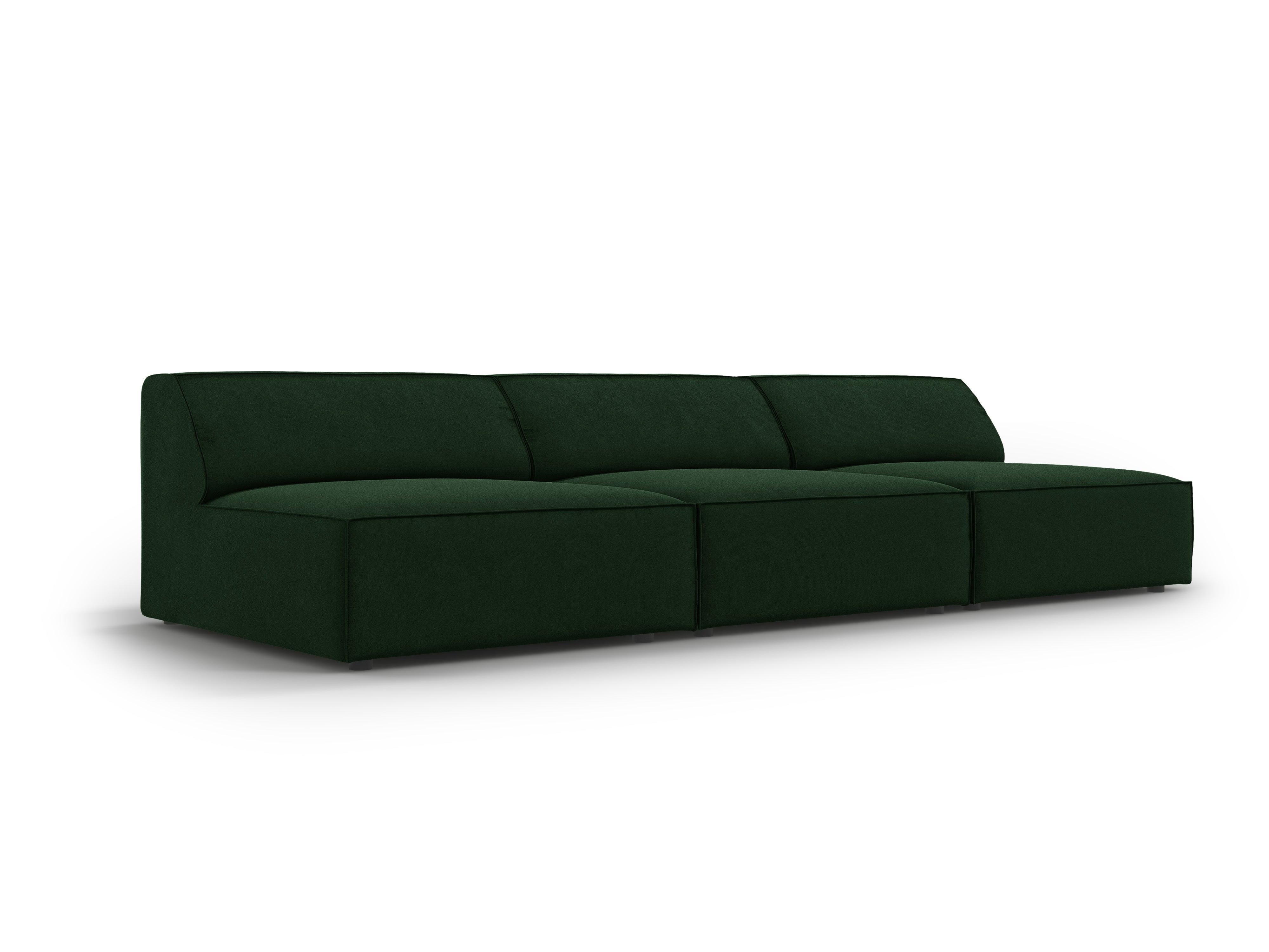 Sofa aksamitna 3-osobowa otwarta JODIE butelkowa zieleń Micadoni    Eye on Design