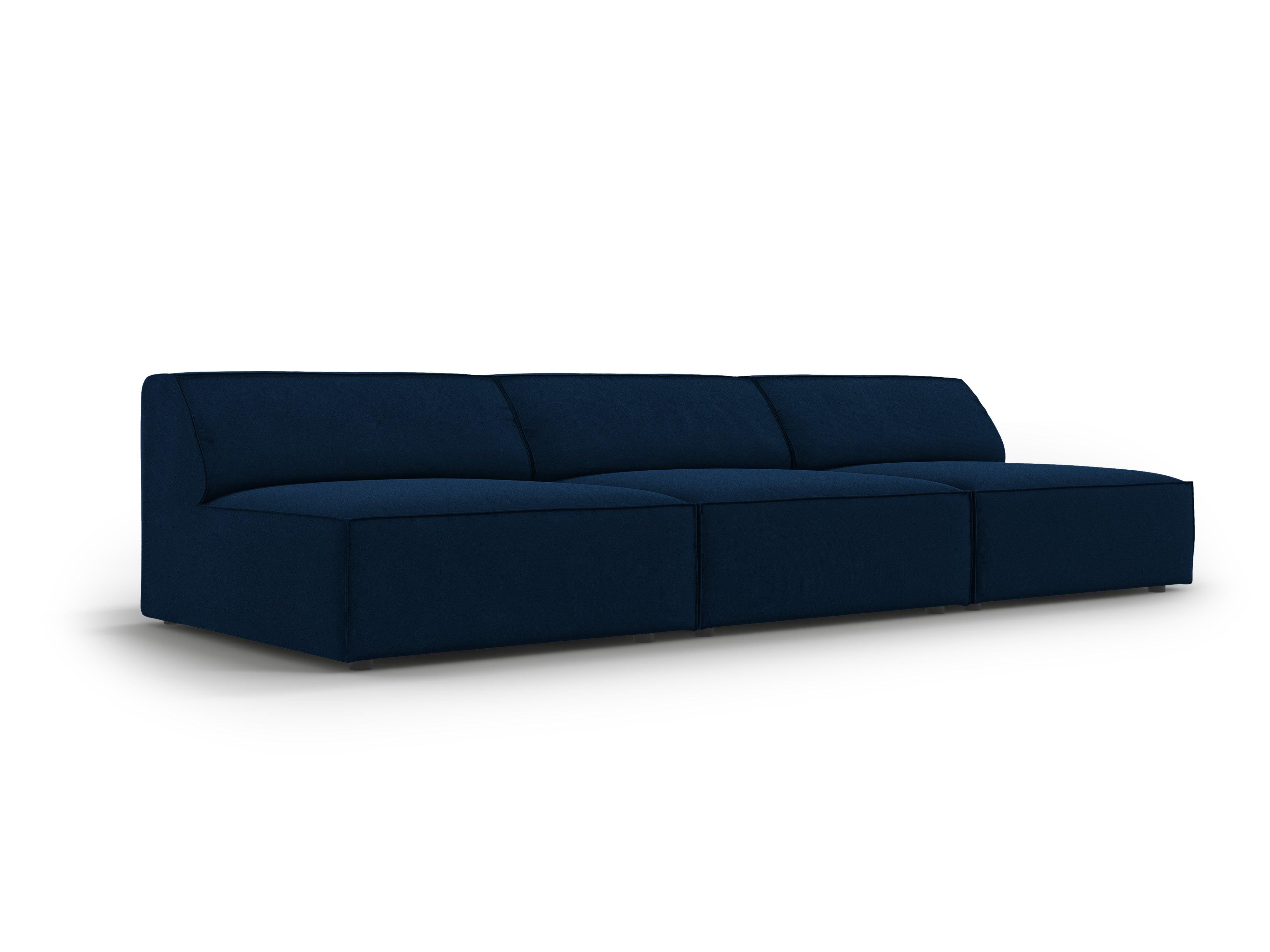 Sofa aksamitna 3-osobowa otwarta JODIE granat królewski Micadoni    Eye on Design