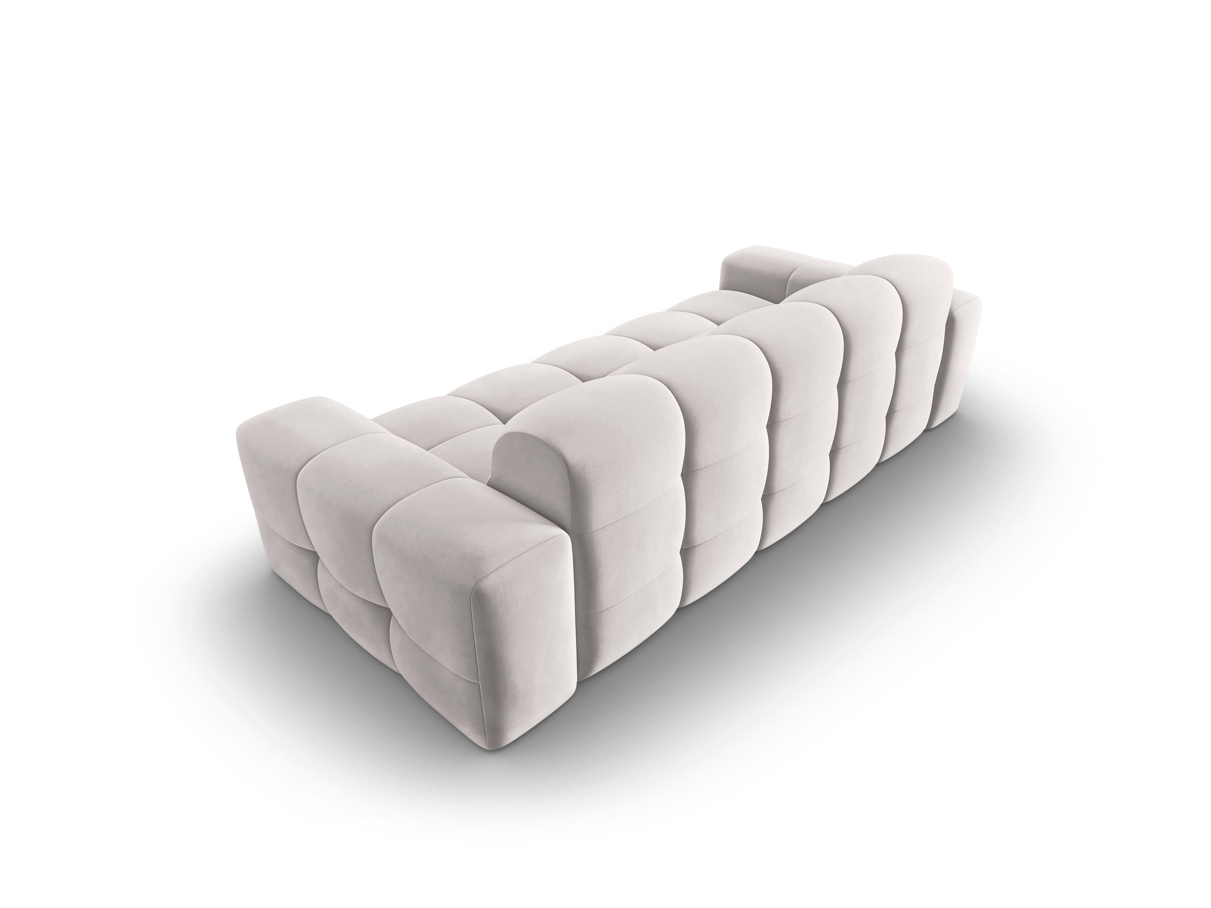 Sofa aksamitna 3-osobowa KENDAL jasnoszary, Micadoni, Eye on Design