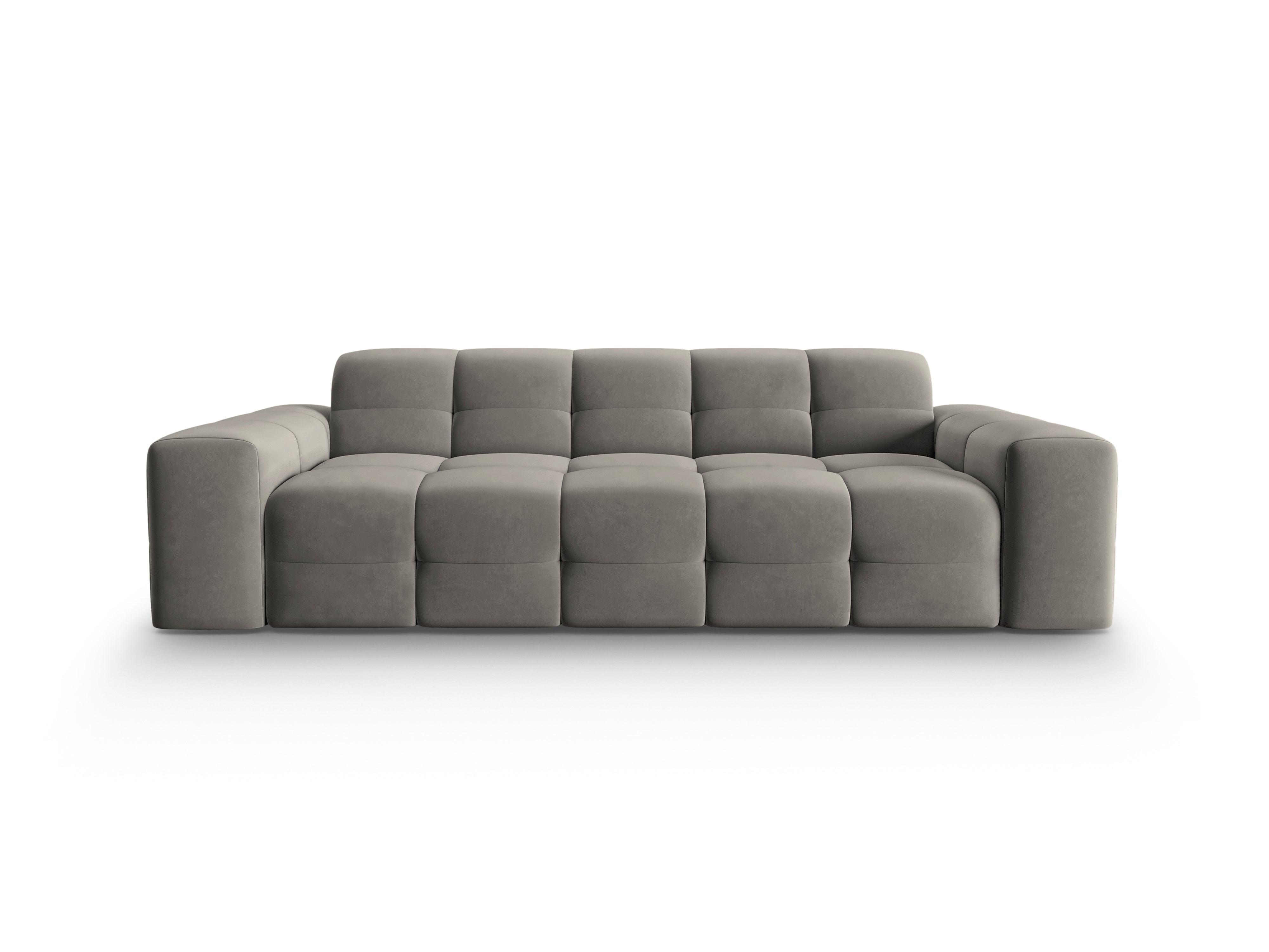 Sofa aksamitna 3-osobowa KENDAL szary Micadoni    Eye on Design