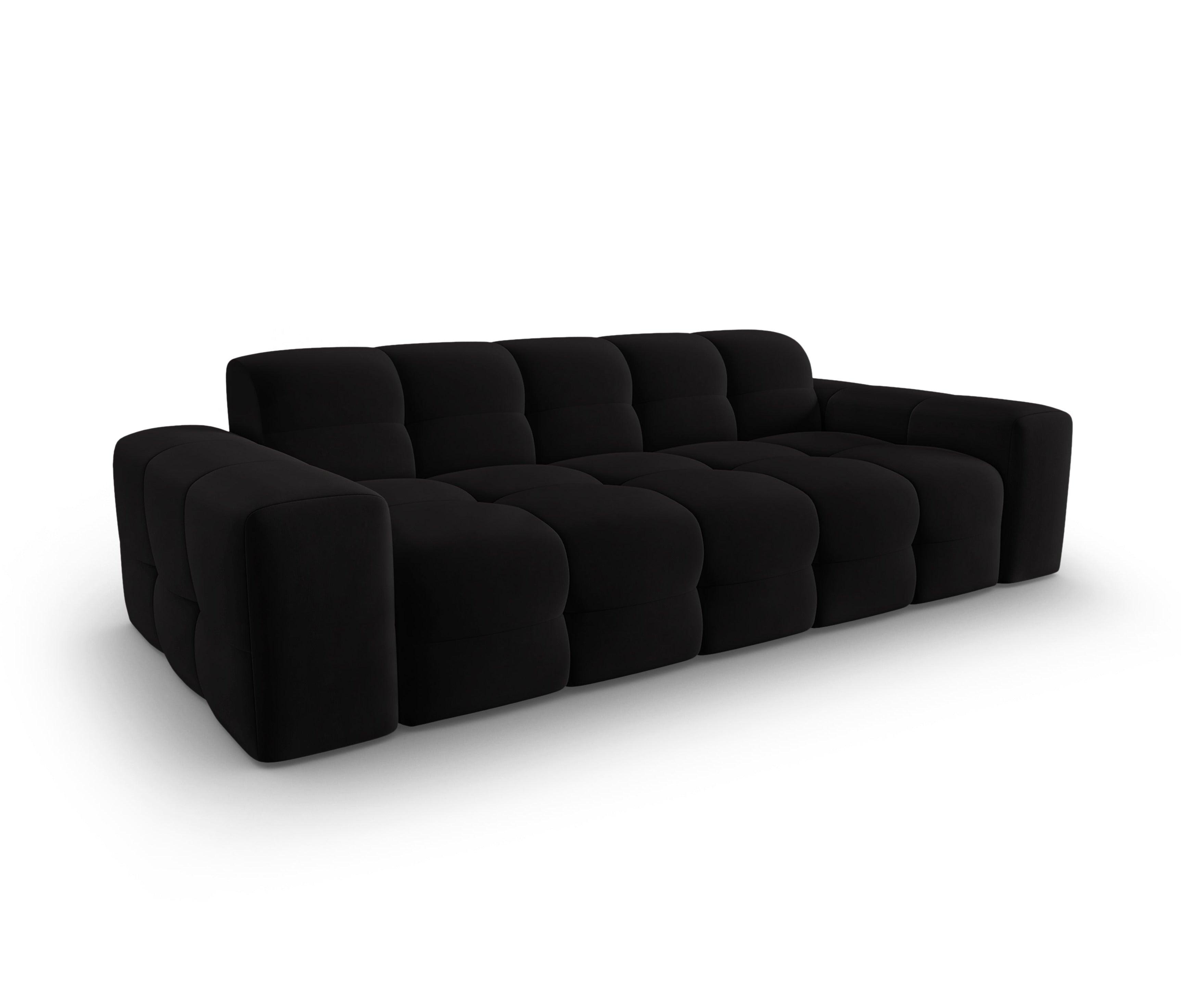 Sofa aksamitna 3-osobowa KENDAL czarny Micadoni    Eye on Design