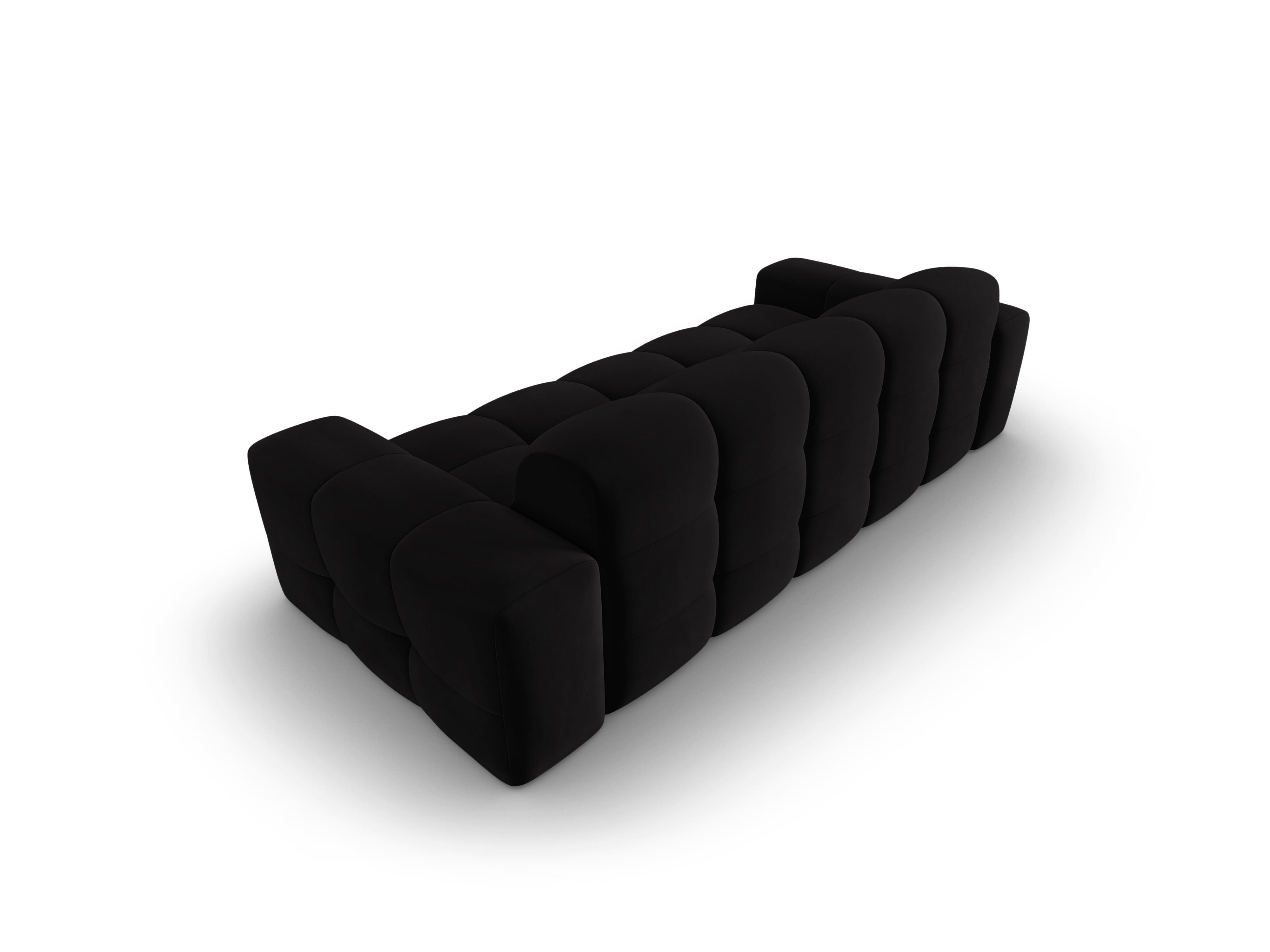 Sofa aksamitna 3-osobowa KENDAL czarny Micadoni    Eye on Design