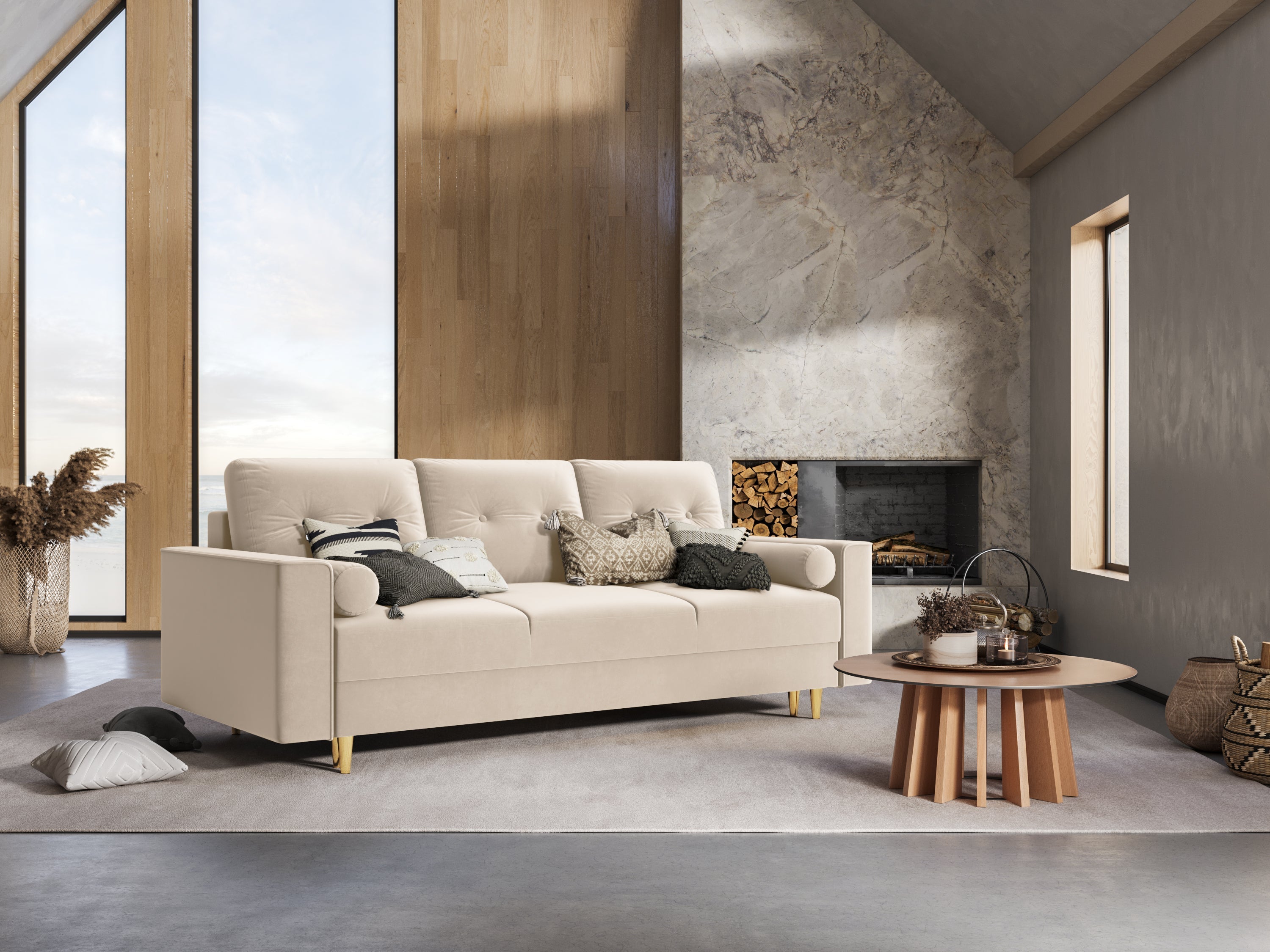 Scandinavian beige sofa