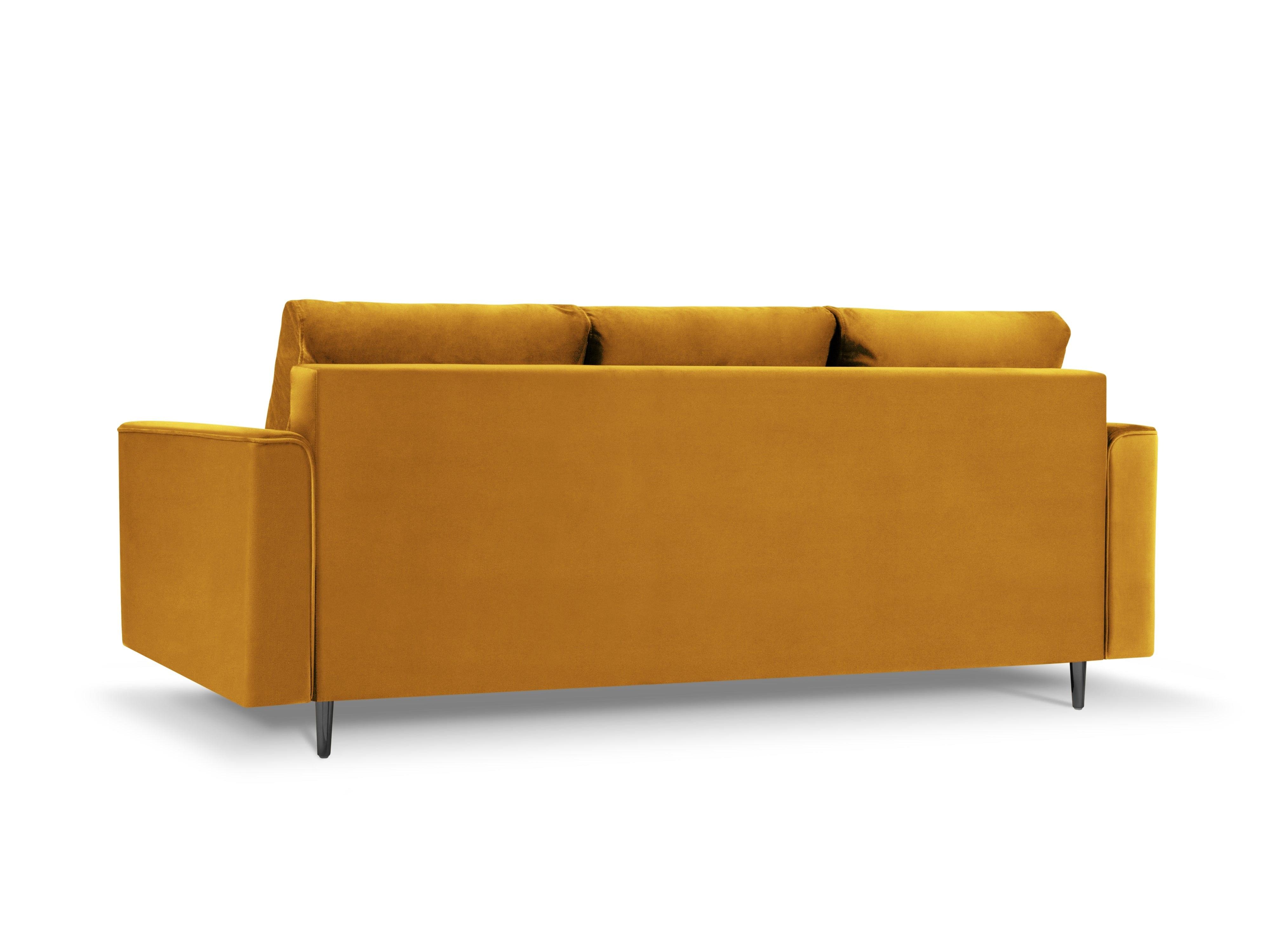 velvet yellow sofa