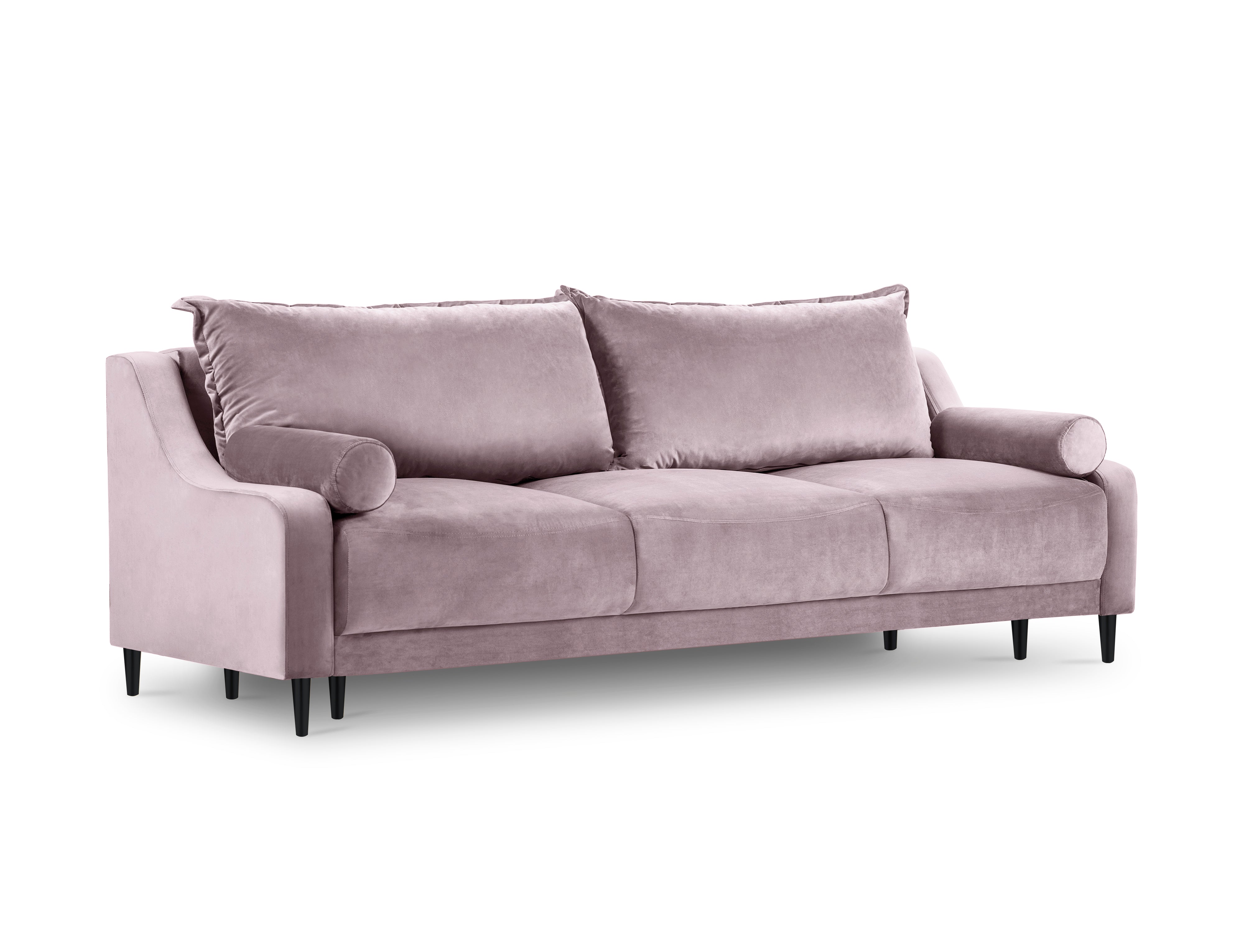 Velvet sofa with sleeping function RUTILE lavender
