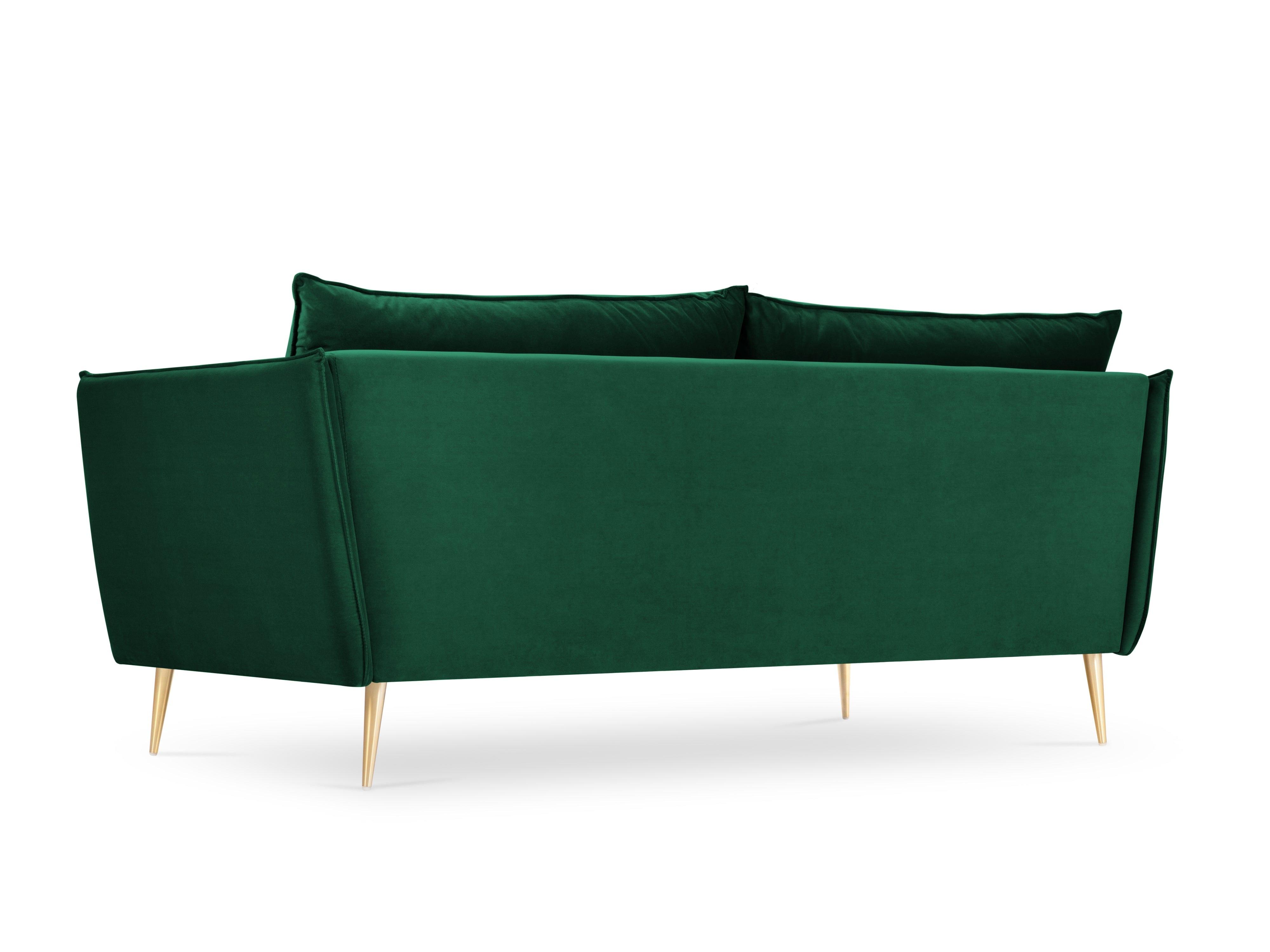 Green sofa with a golden base