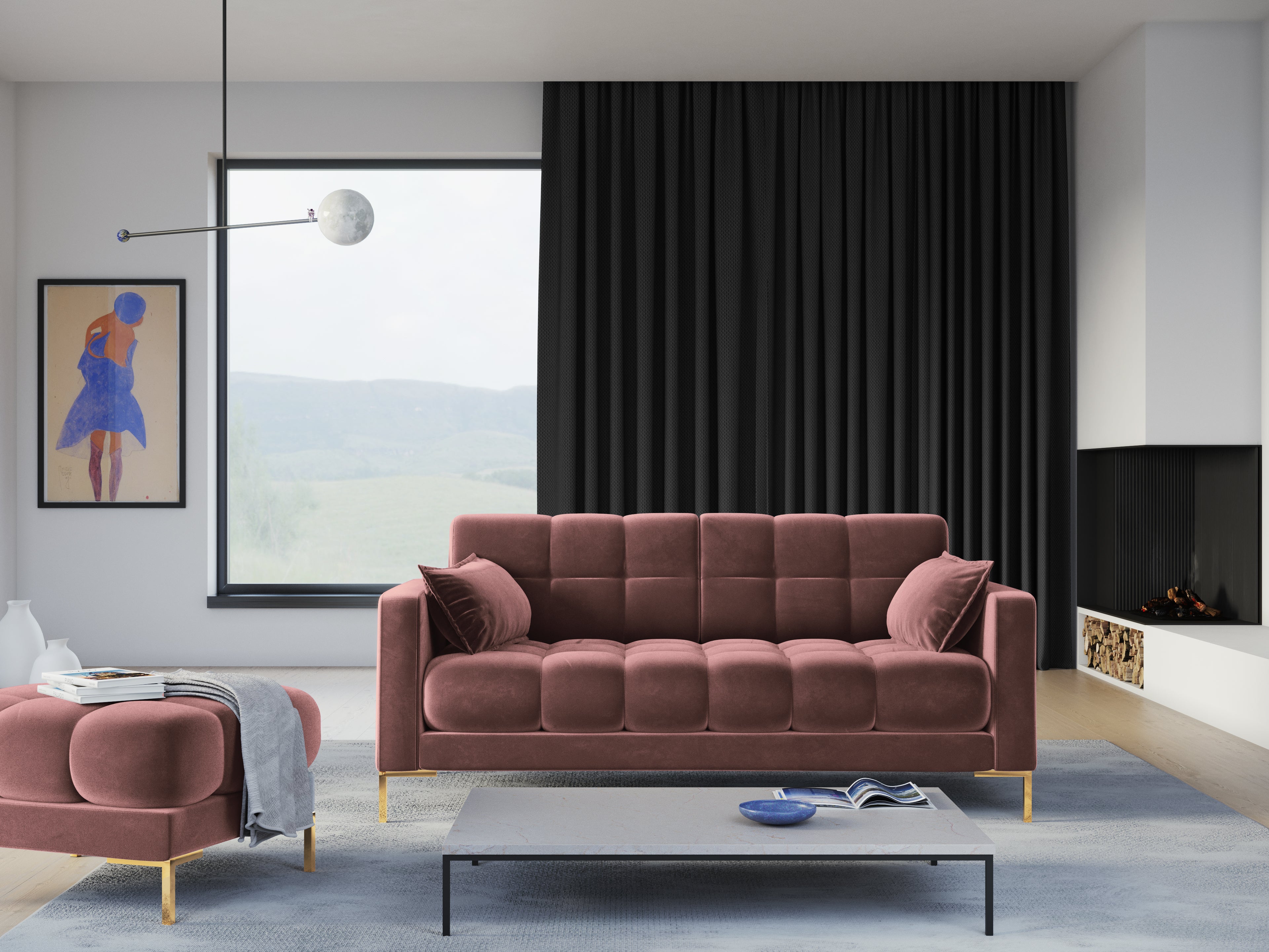 sofa for elegant interiors pink