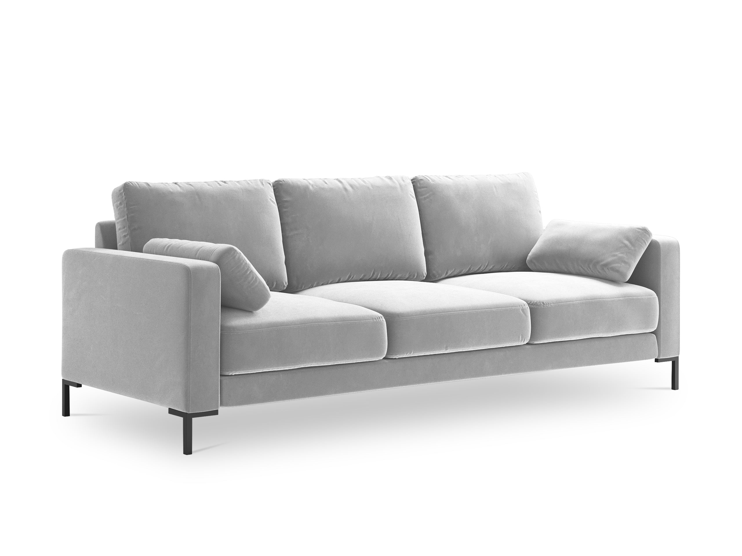 Velvet 3-seater sofa JADE silver