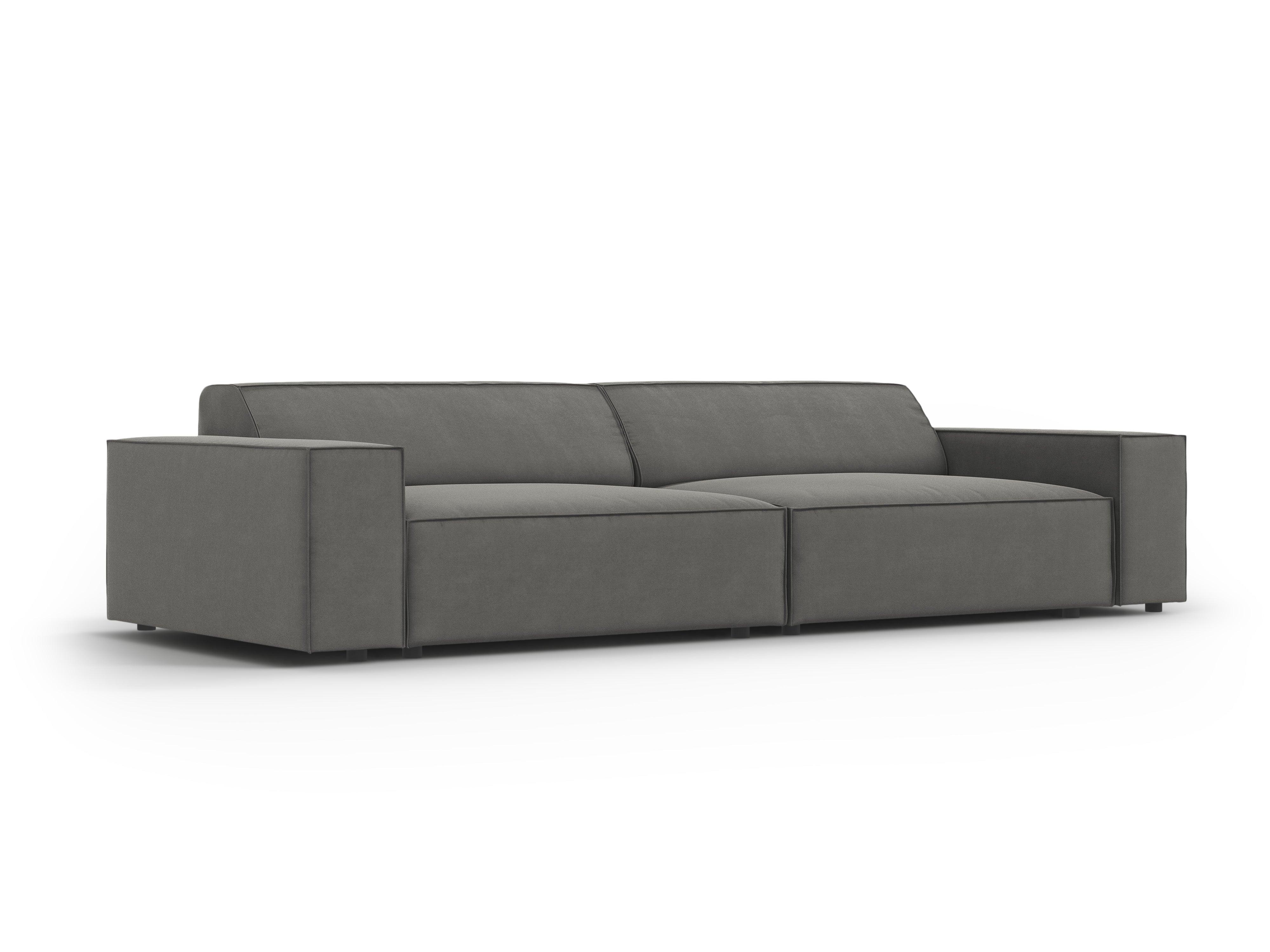 Sofa aksamitna 3-osobowa JODIE jasnoszary Micadoni    Eye on Design