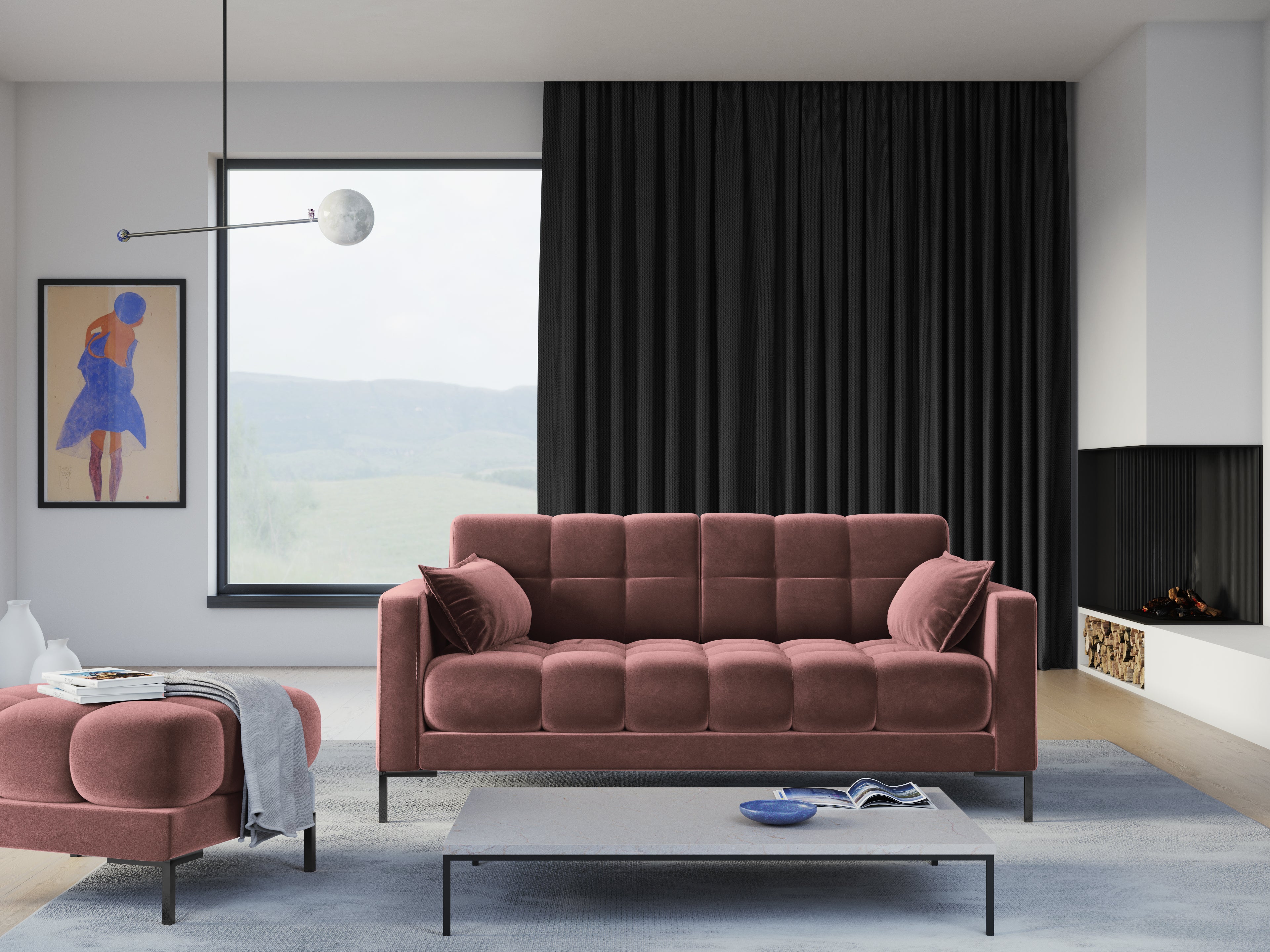 modern velvet sofa