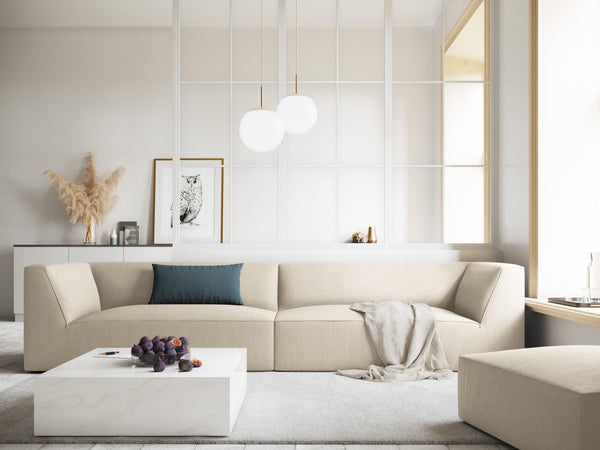 Puf sztruksowy RUBY beżowy Micadoni    Eye on Design