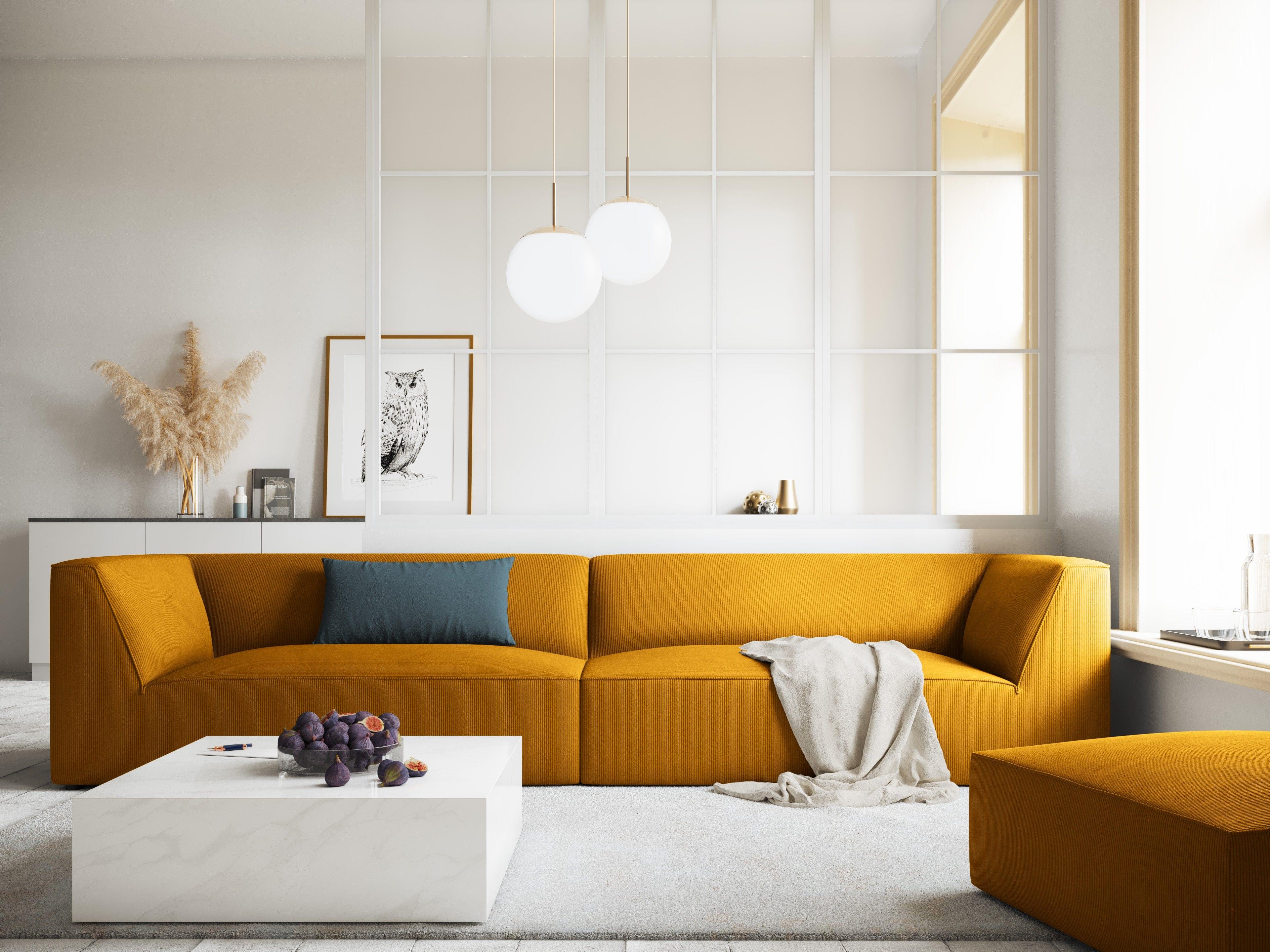 Puf sztruksowy RUBY żółty Micadoni    Eye on Design