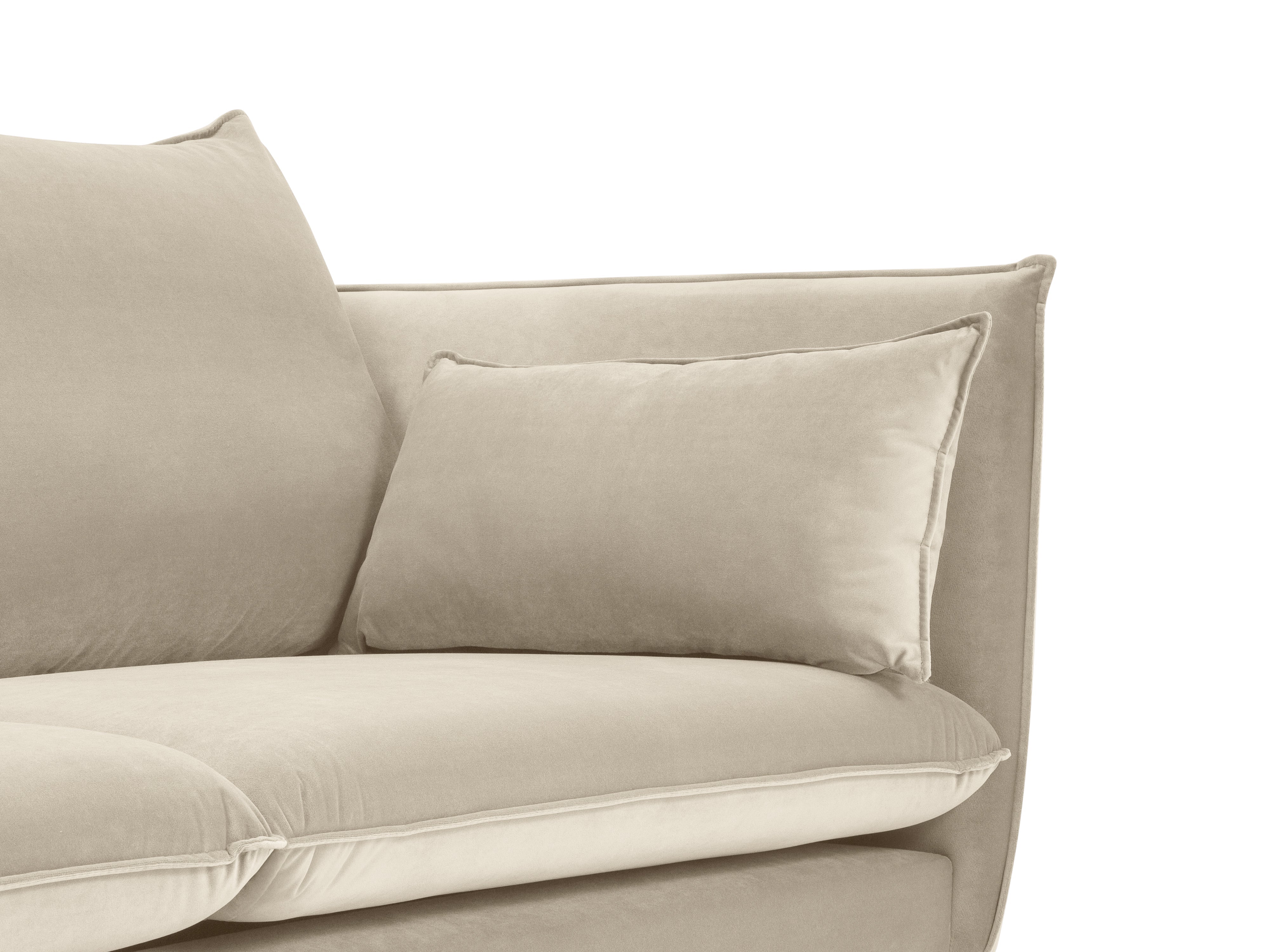four -person sofa with pillows