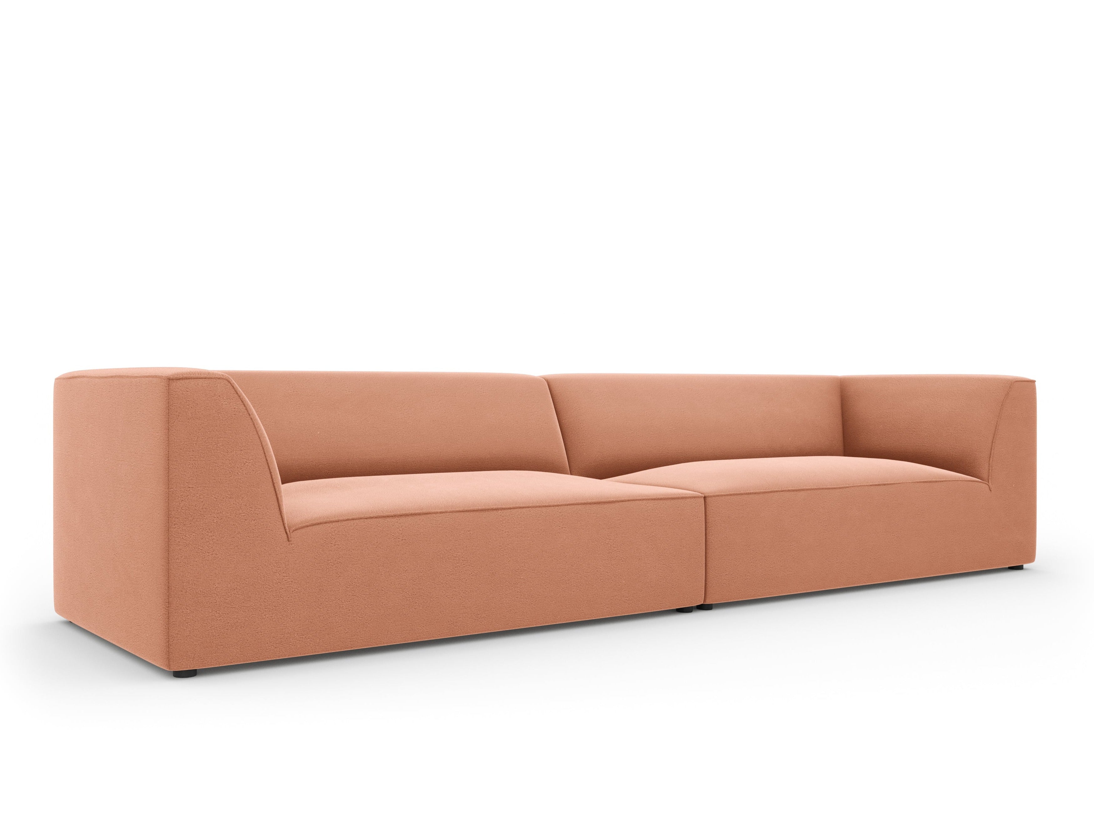Salmon sofa with glossy