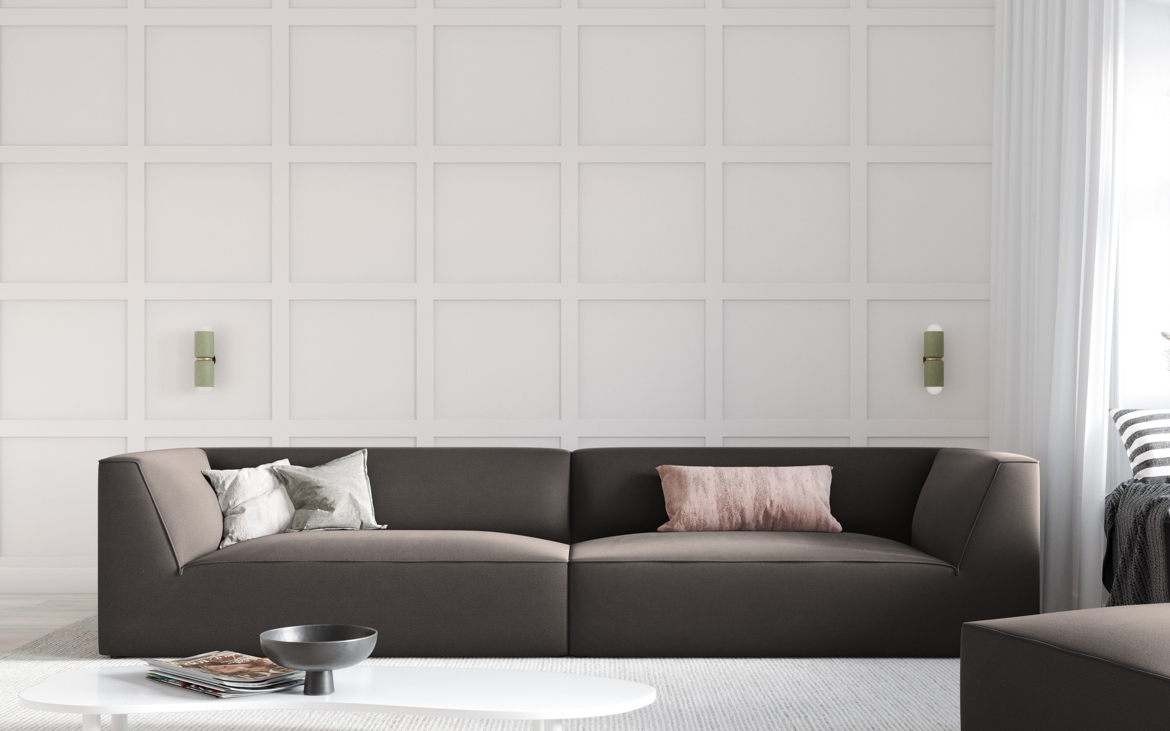 Midcentury Modern Sofa velvet