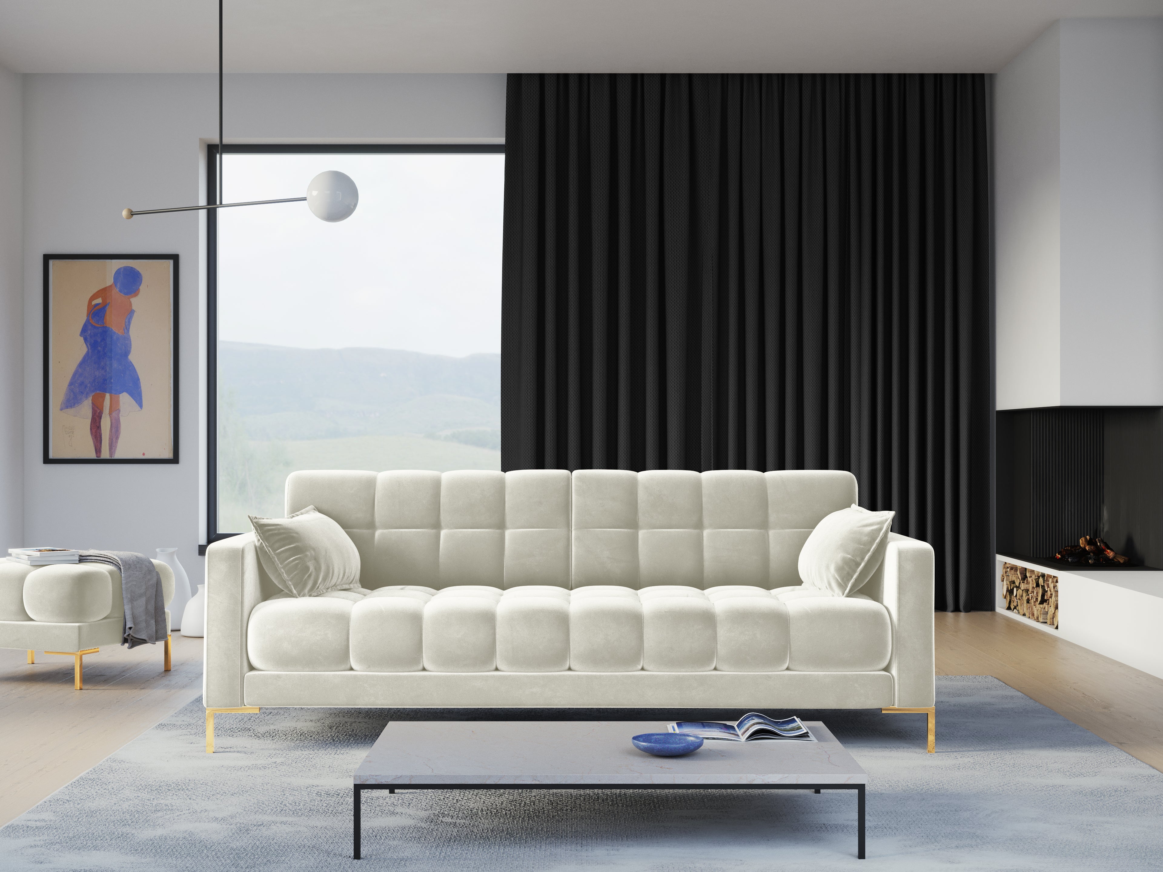 Sofa for modern interiors light beige