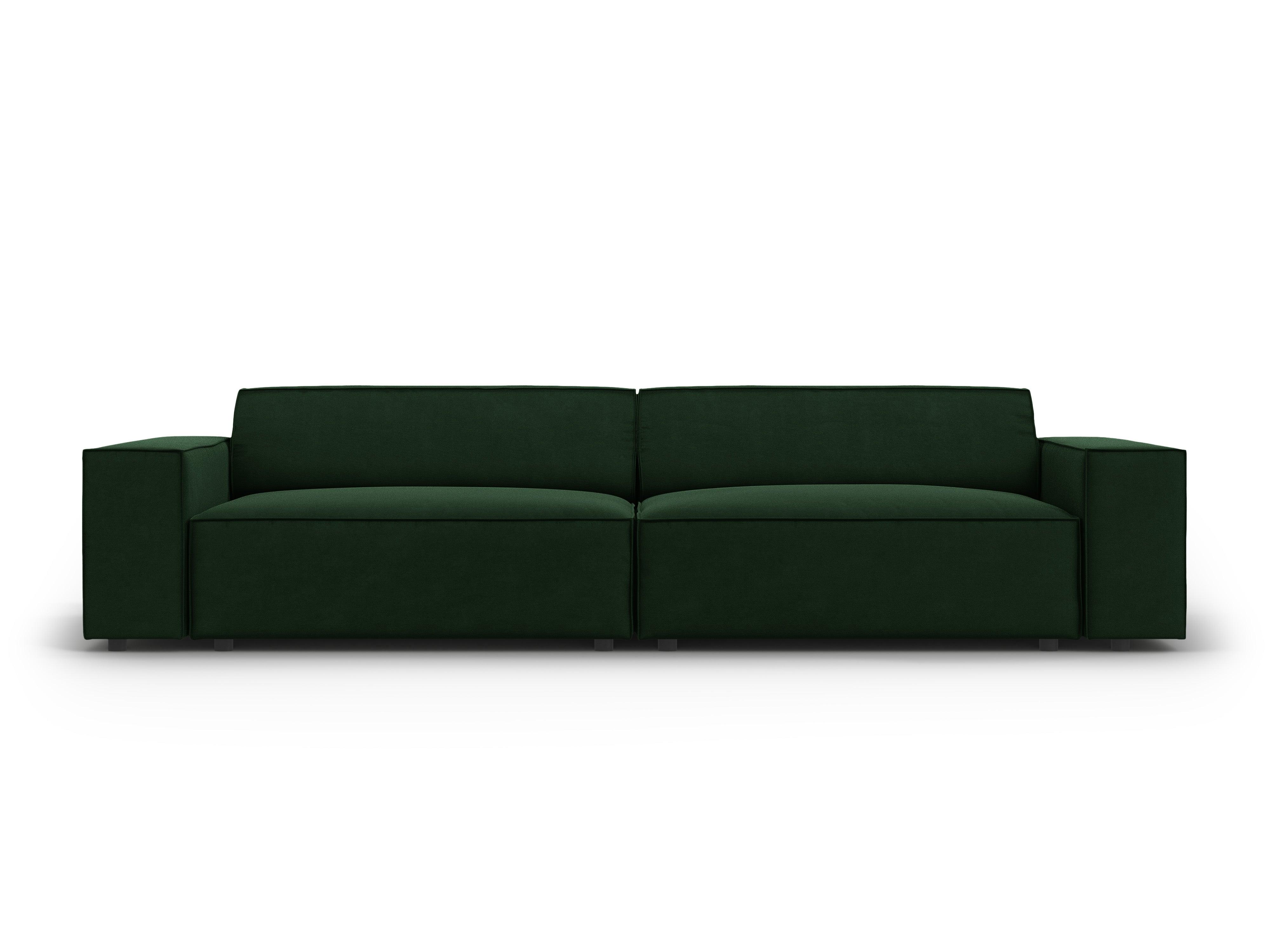 Sofa aksamitna 4-osobowa JODIE butelkowa zieleń Micadoni    Eye on Design