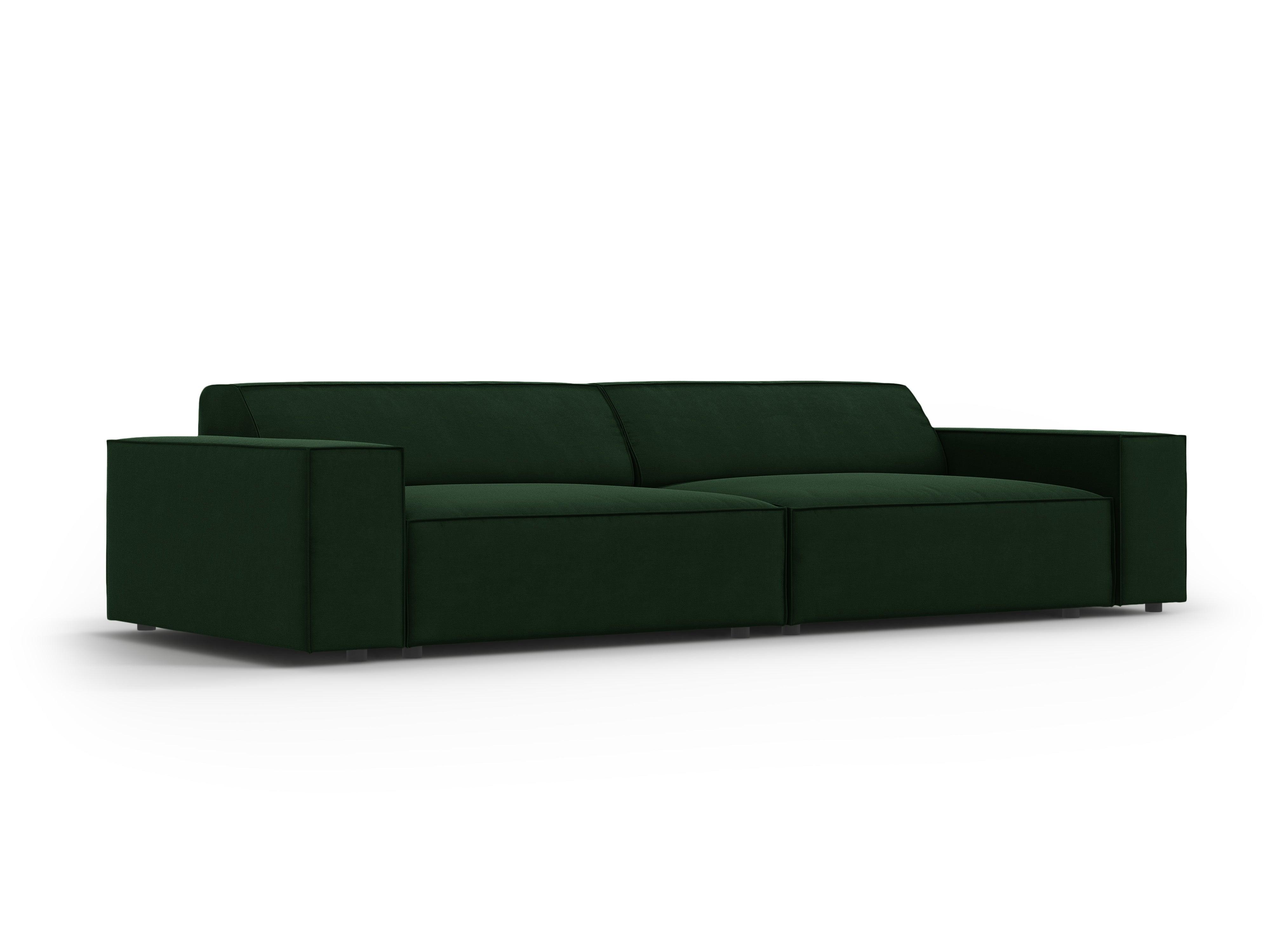Sofa aksamitna 4-osobowa JODIE butelkowa zieleń Micadoni    Eye on Design
