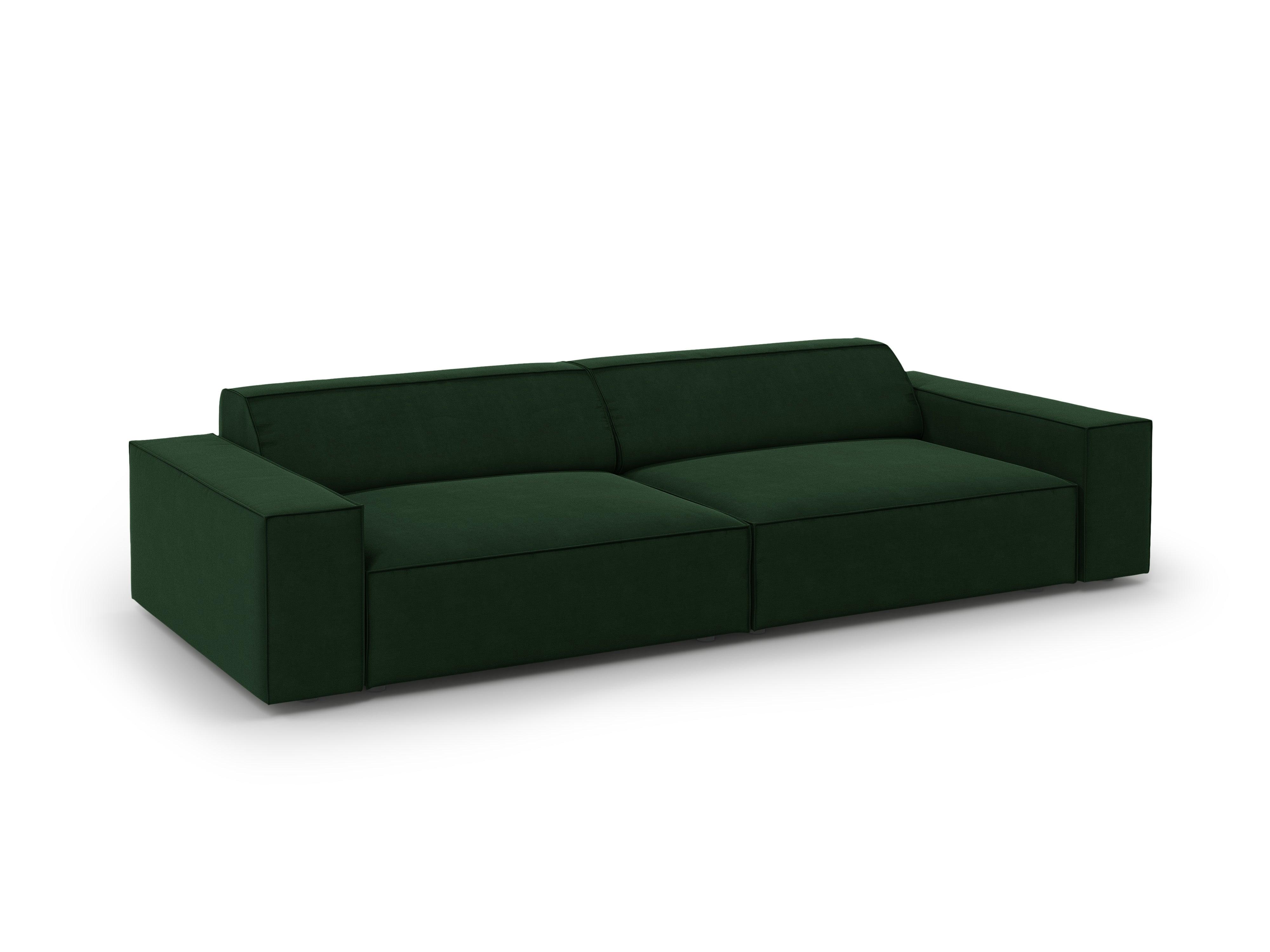 Sofa aksamitna 4-osobowa JODIE butelkowa zieleń Micadoni    Eye on Design
