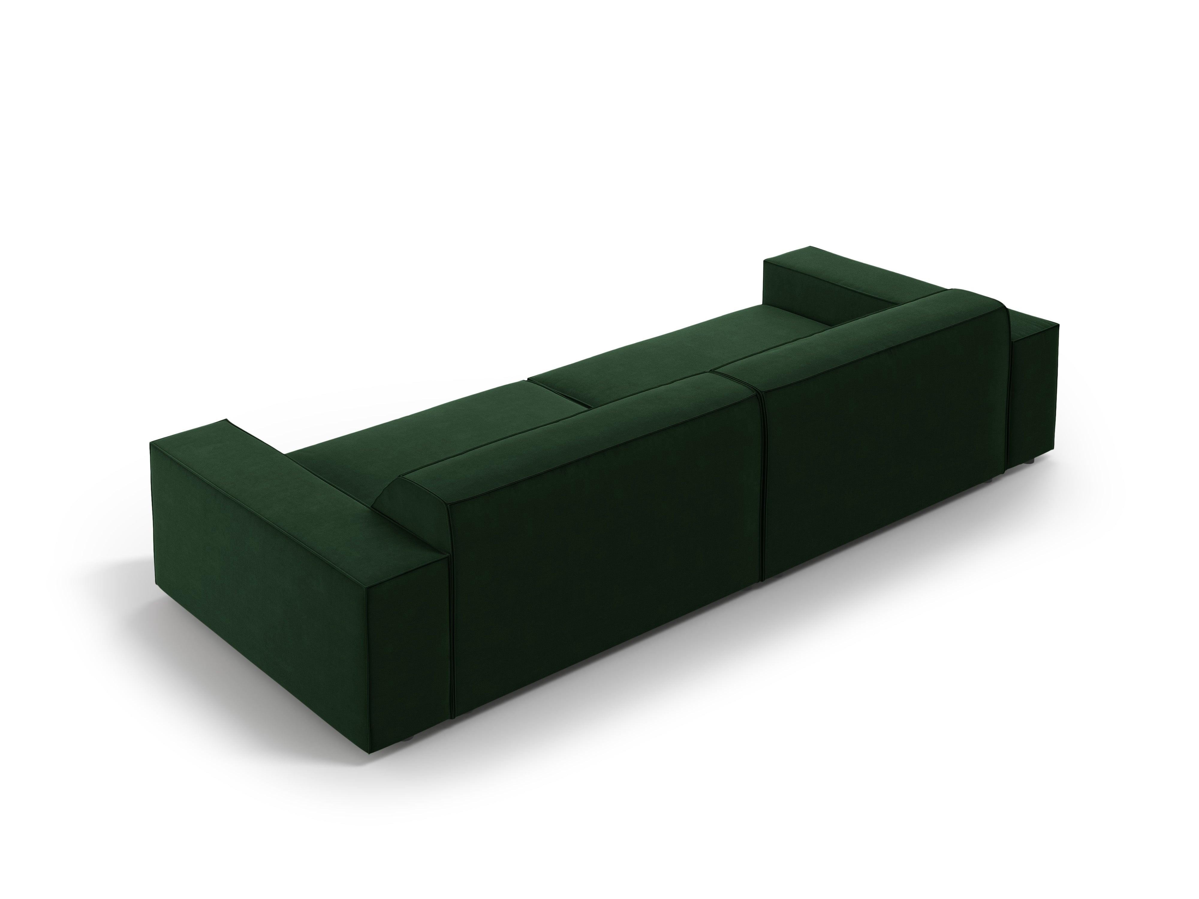 Sofa aksamitna 4-osobowa JODIE butelkowa zieleń Micadoni    Eye on Design